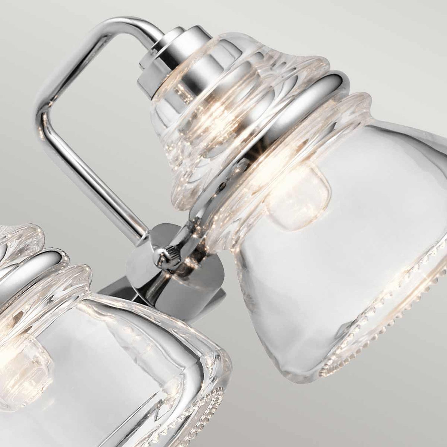 Badezimmerlampe Spiegel Metall Glas 55,9 cm breit IP44 G9 LED