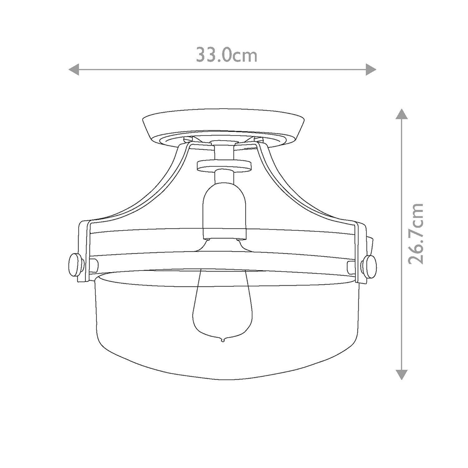 Deckenlampe Metall Glas E27 Ø 33 cm rund ALONSO