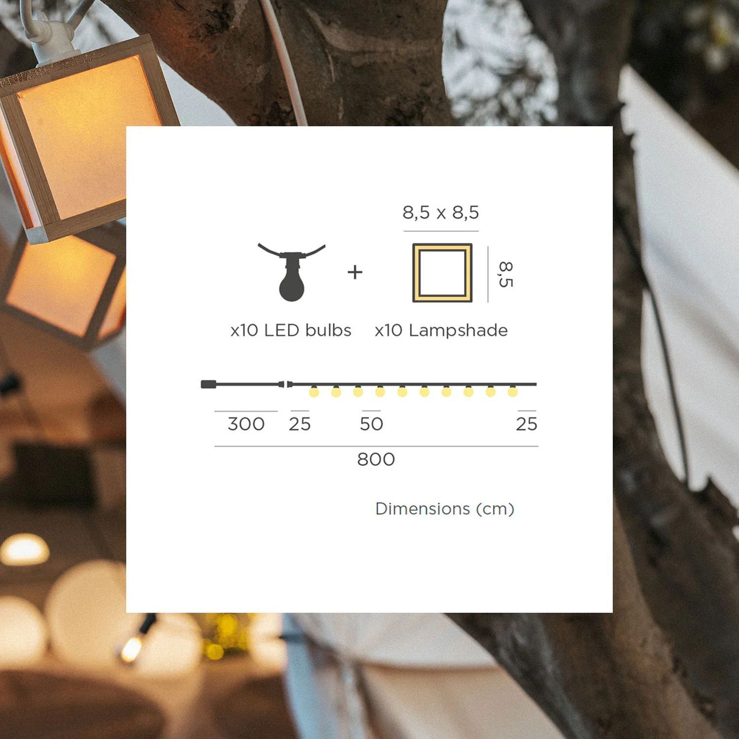 LED Solarlichterkette IP44 Bambus 1800 K 5 m lang TAIYO Text, Visitenkarte, Papier