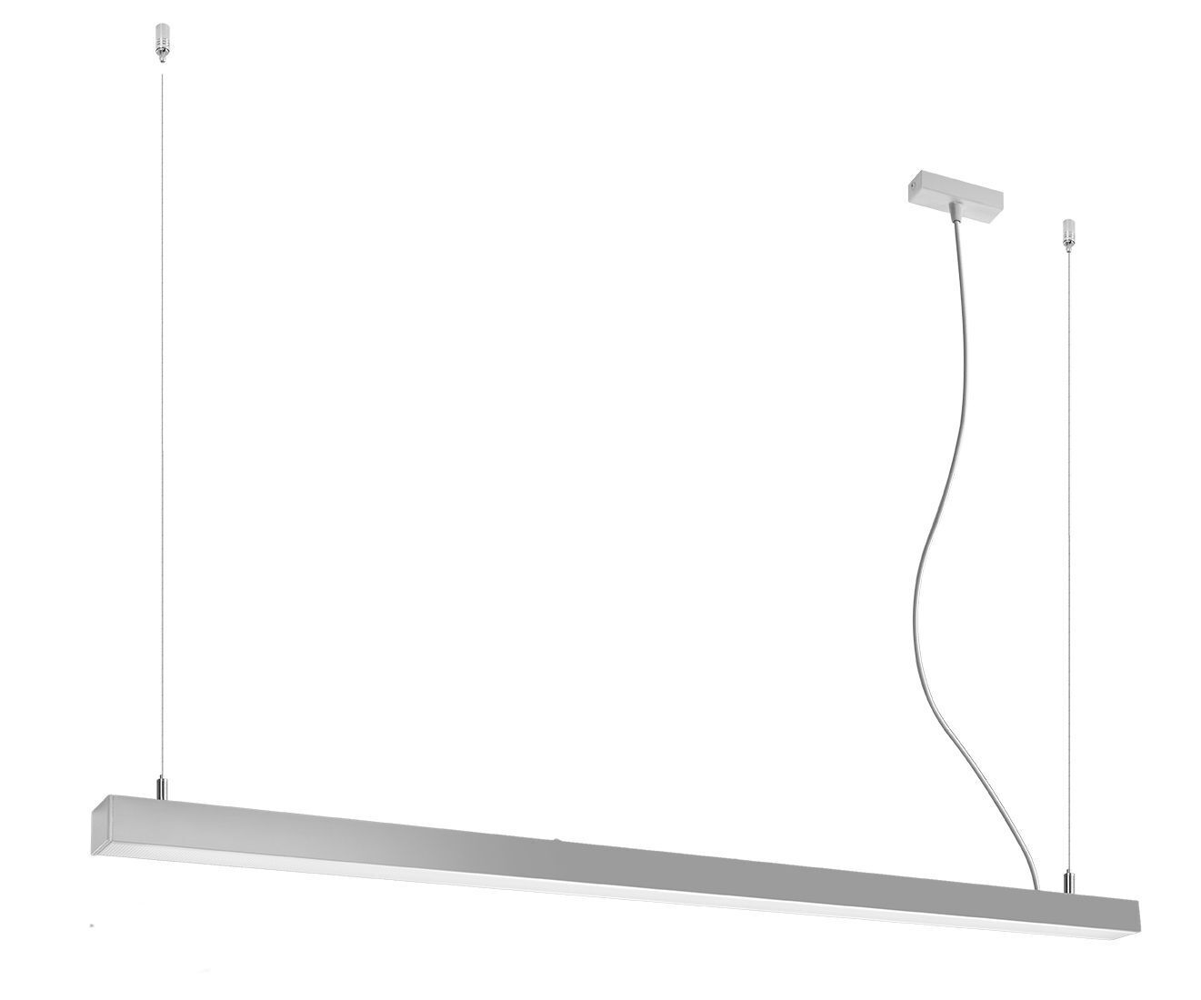 LED Hängeleuchte Metall 150 cm länglich 3000 K Grau