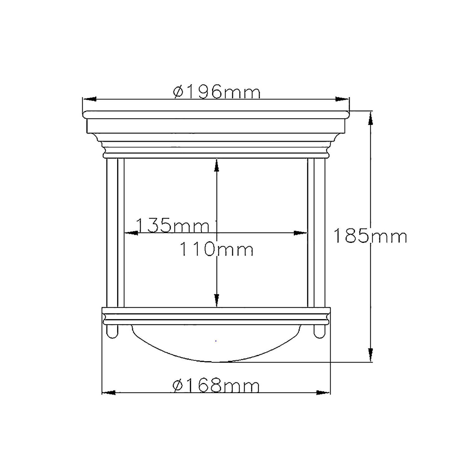Deckenleuchte Bad IP44 rund D: 19,6 cm Glas Metall E27