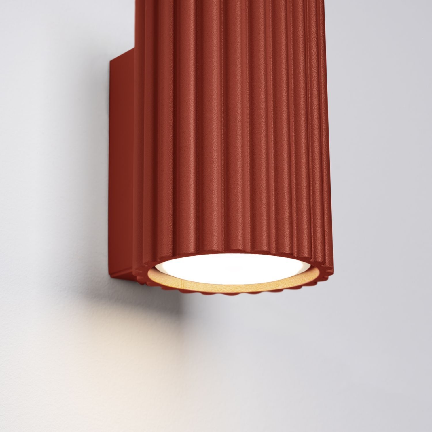 Wandleuchte Rot klein H: 10 cm Aluminium GU10 Indoor Lampe, Lampenschirm