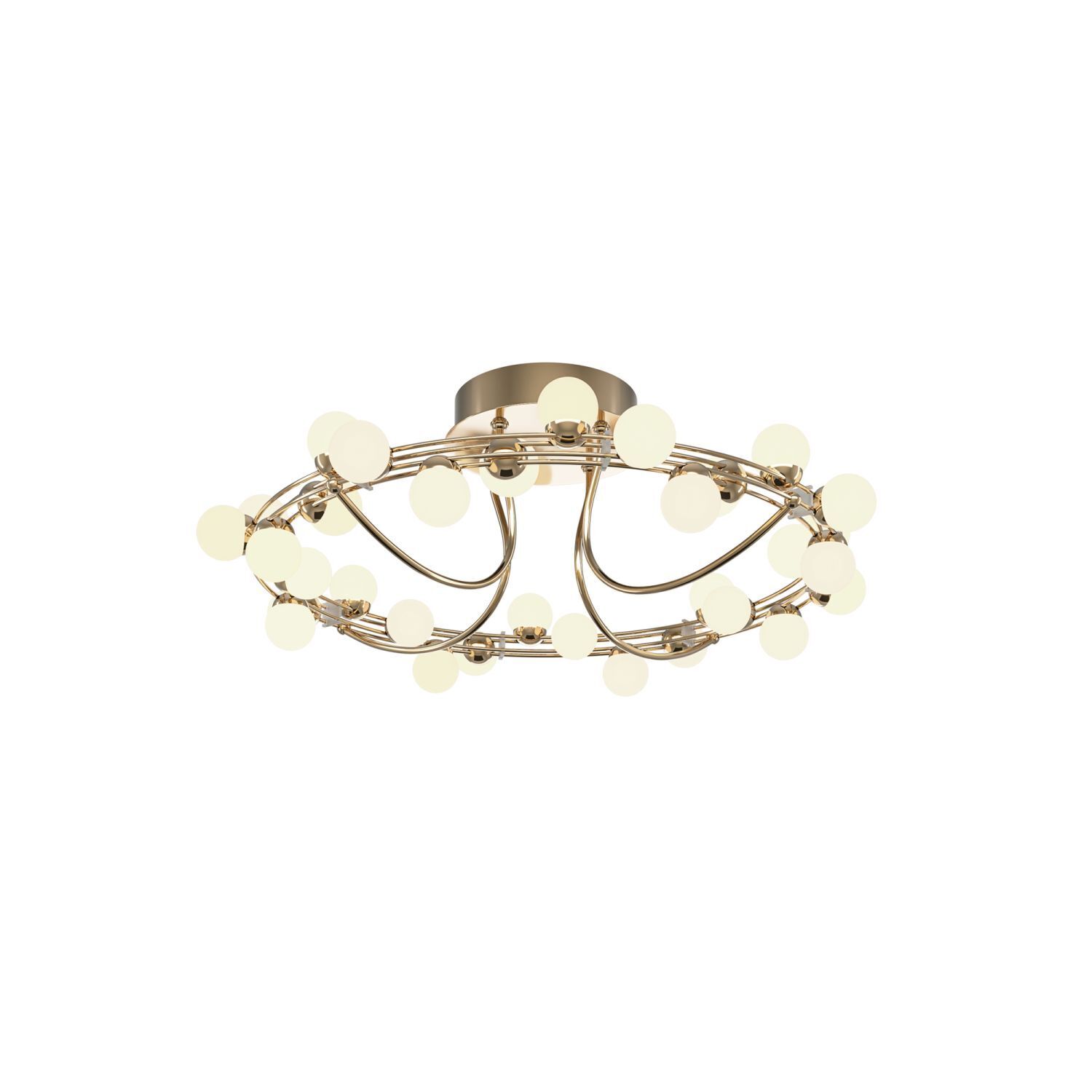 LED Deckenleuchte Edelstahl Ø 60 cm in Gold Weiß Modern