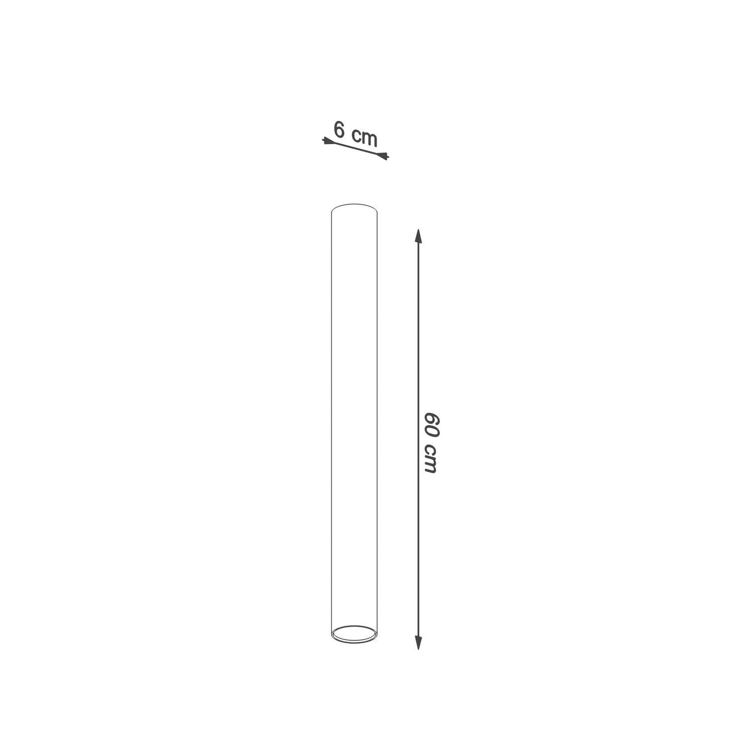 Hohe Deckenlampe Weiß 60 cm Ø 6 cm schmal GU10
