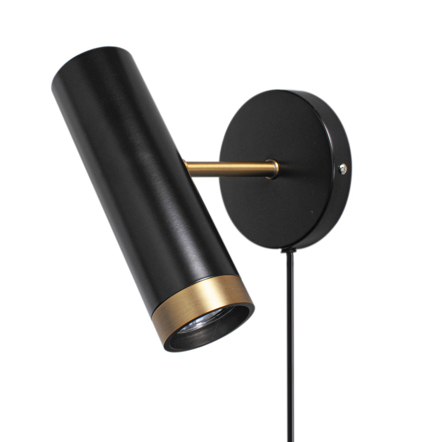 Leselampe Wand mit Stecker Kabel GU10 Schwarz Gold verstellbar
