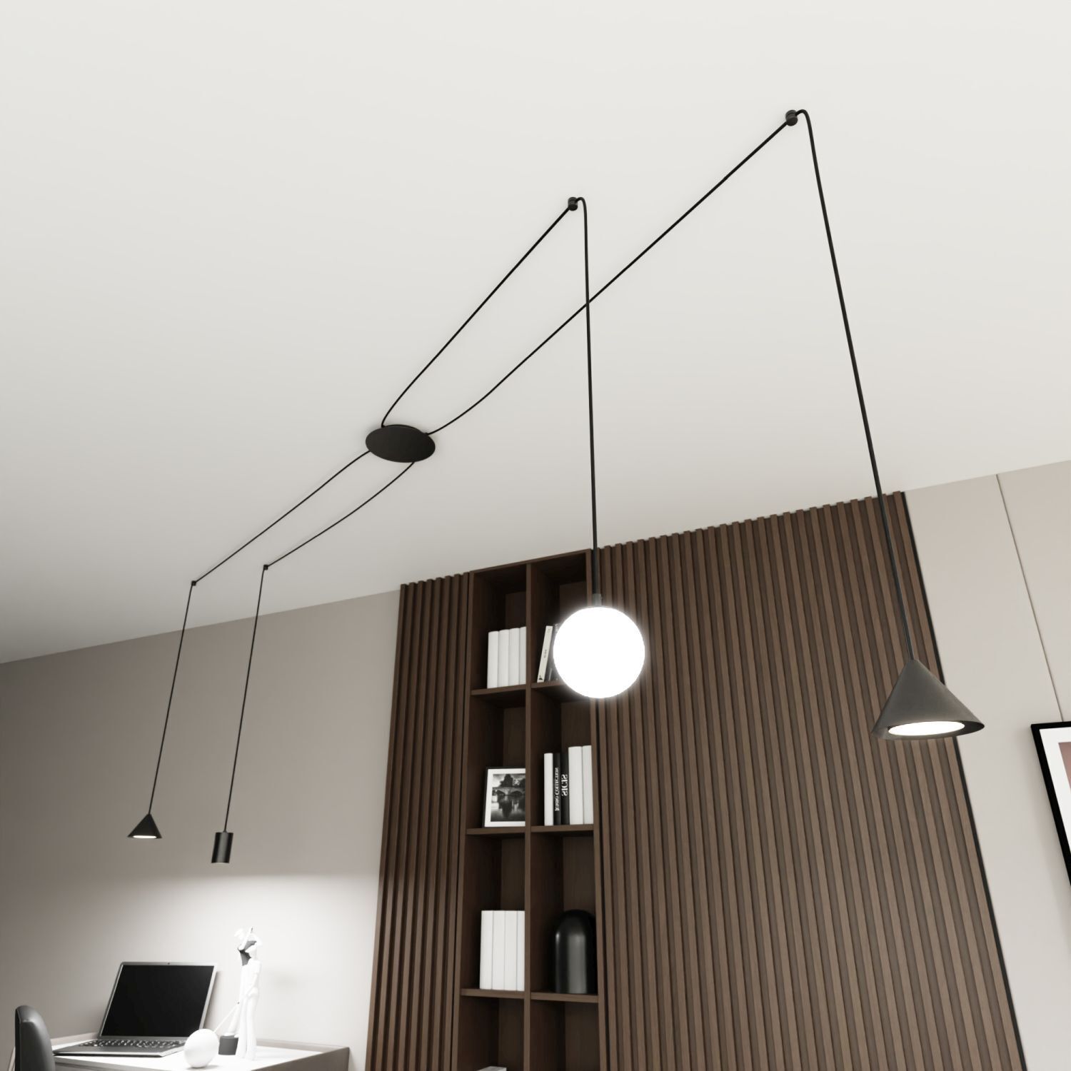 Spider Hängelampe Metall Glas flexibel elegant XXL