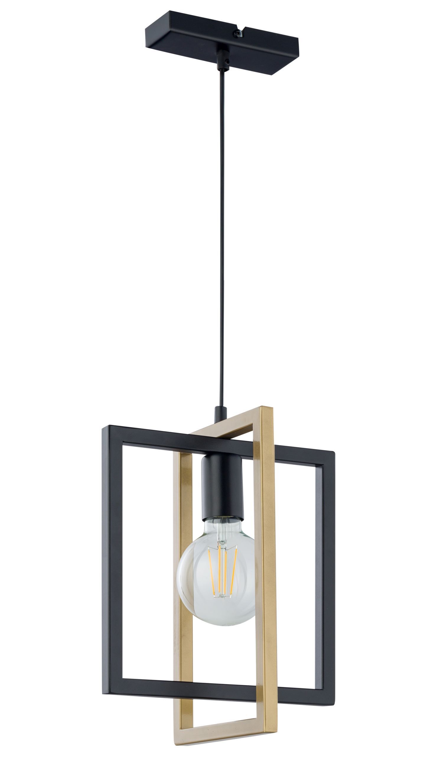 Hängeleuchte Modern Metall Schwarz Gold E27 bis 0,8 m