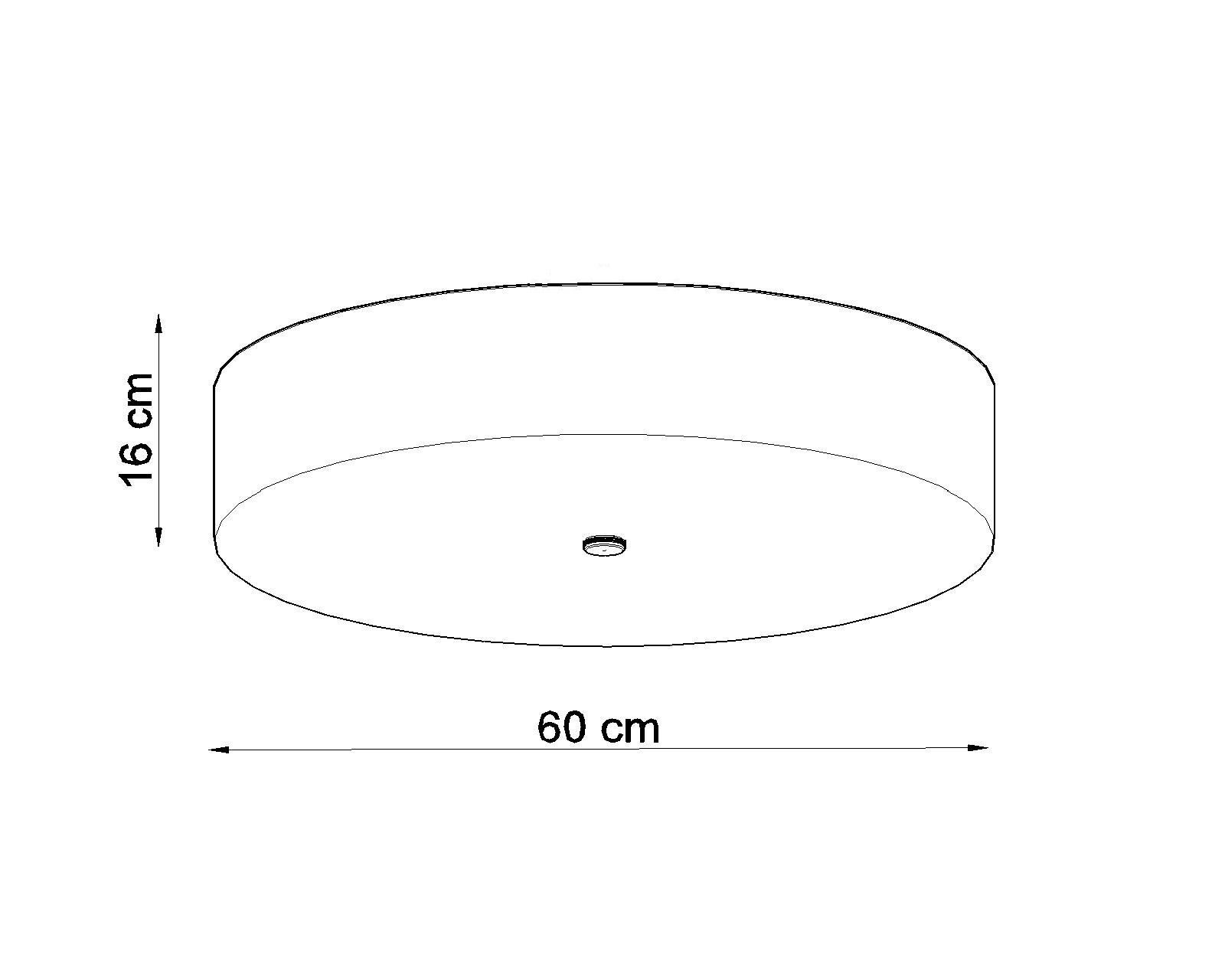 Deckenlampe rund Ø 50 cm Weiß Stoff Glas blendarm 5x E27