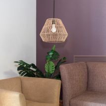 Hängelampe Boho Ø 40 cm Korb Schirm Natur Modern E27