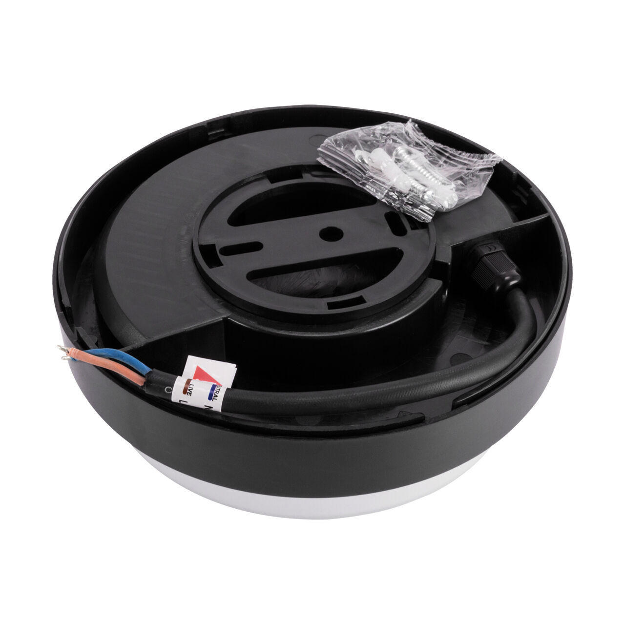 LED Deckenlampe außen IP65 B: 17,5 cm Schwarz Weiß rund klein