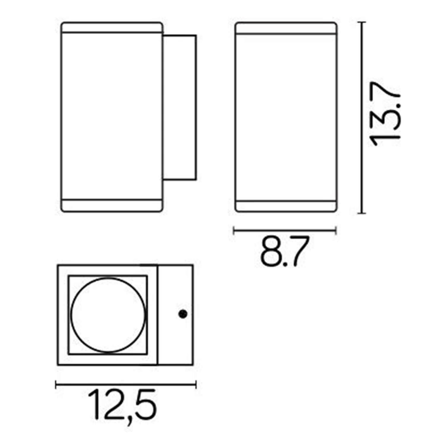 Außenleuchte Anthrazit Aluminium eckig IP54