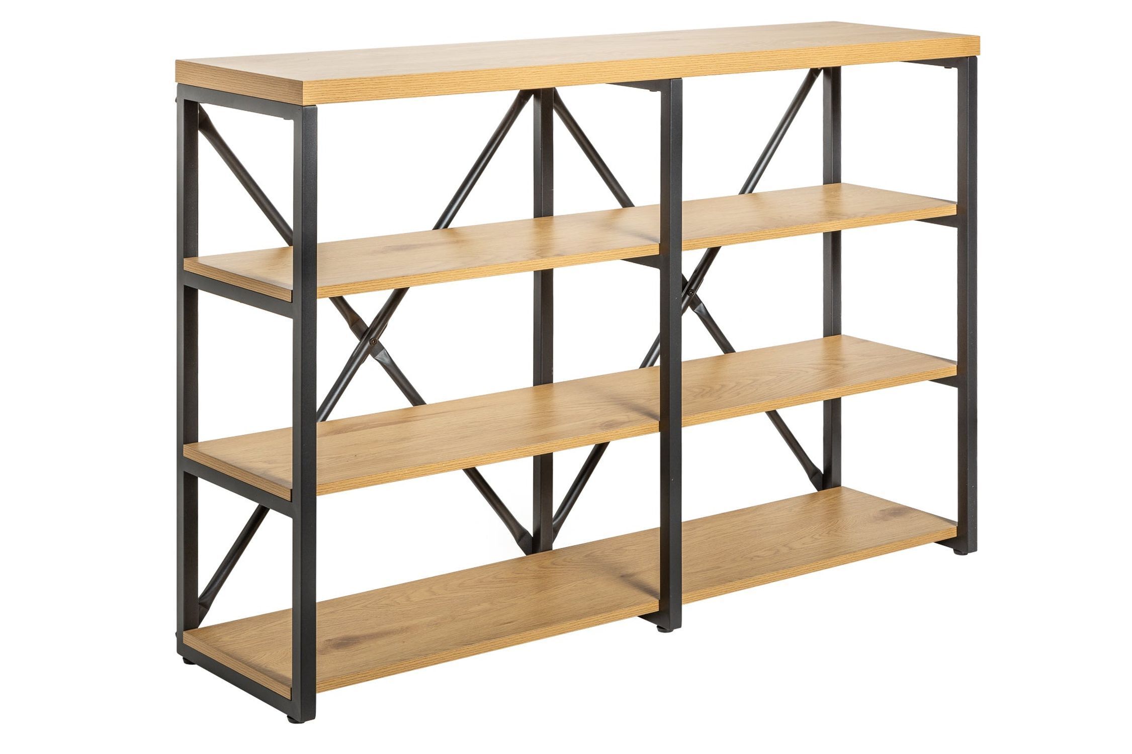 Standregal klein 110 x 78 cm Industrial Design Natur Schwarz