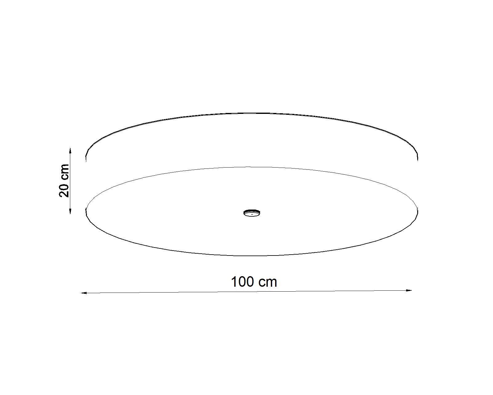 Deckenlampe groß Ø 100 cm rund Weiß blendarm Stoff Glas