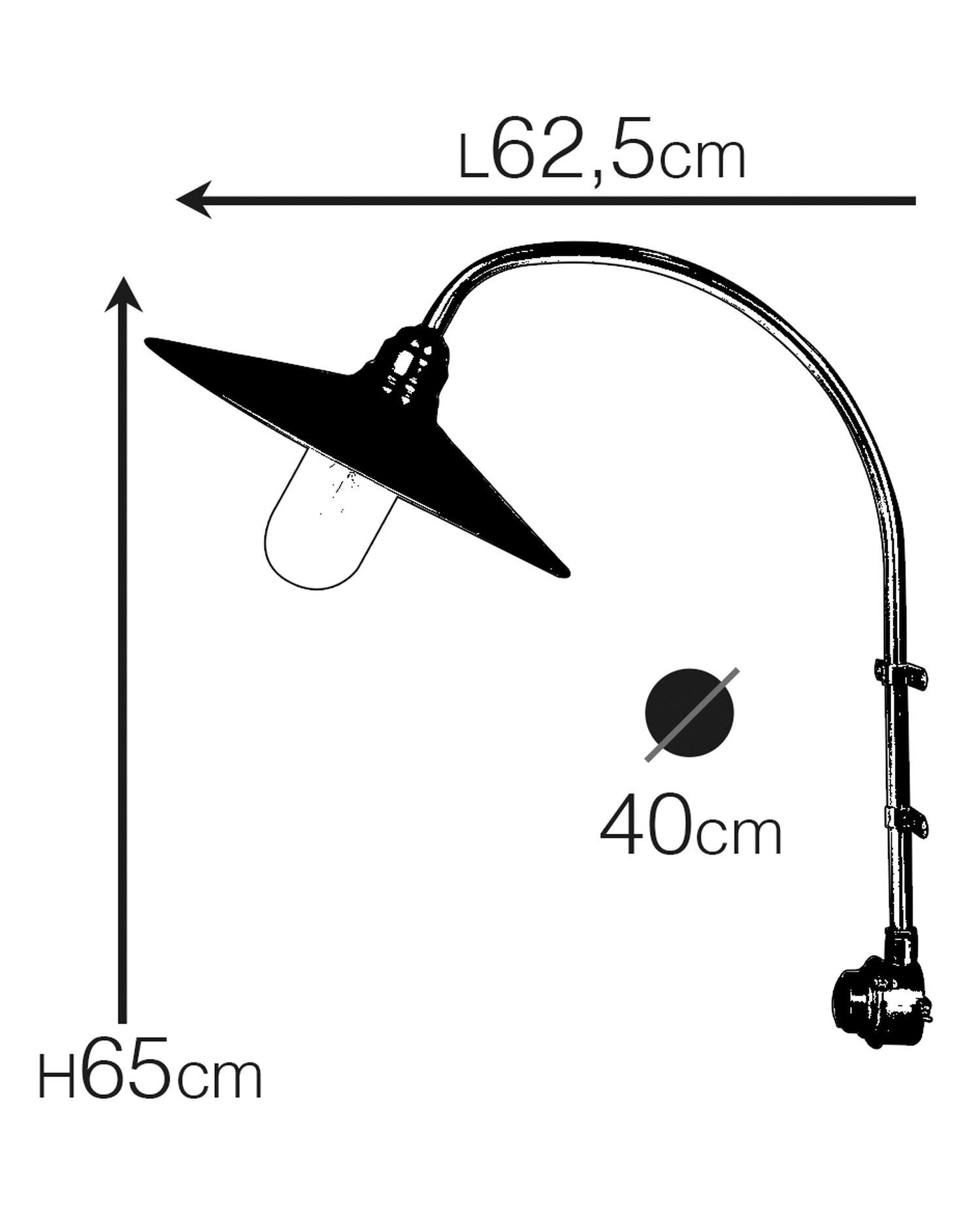 Wandlampe außen Messing massiv Glas E27 IP54 65 cm hoch