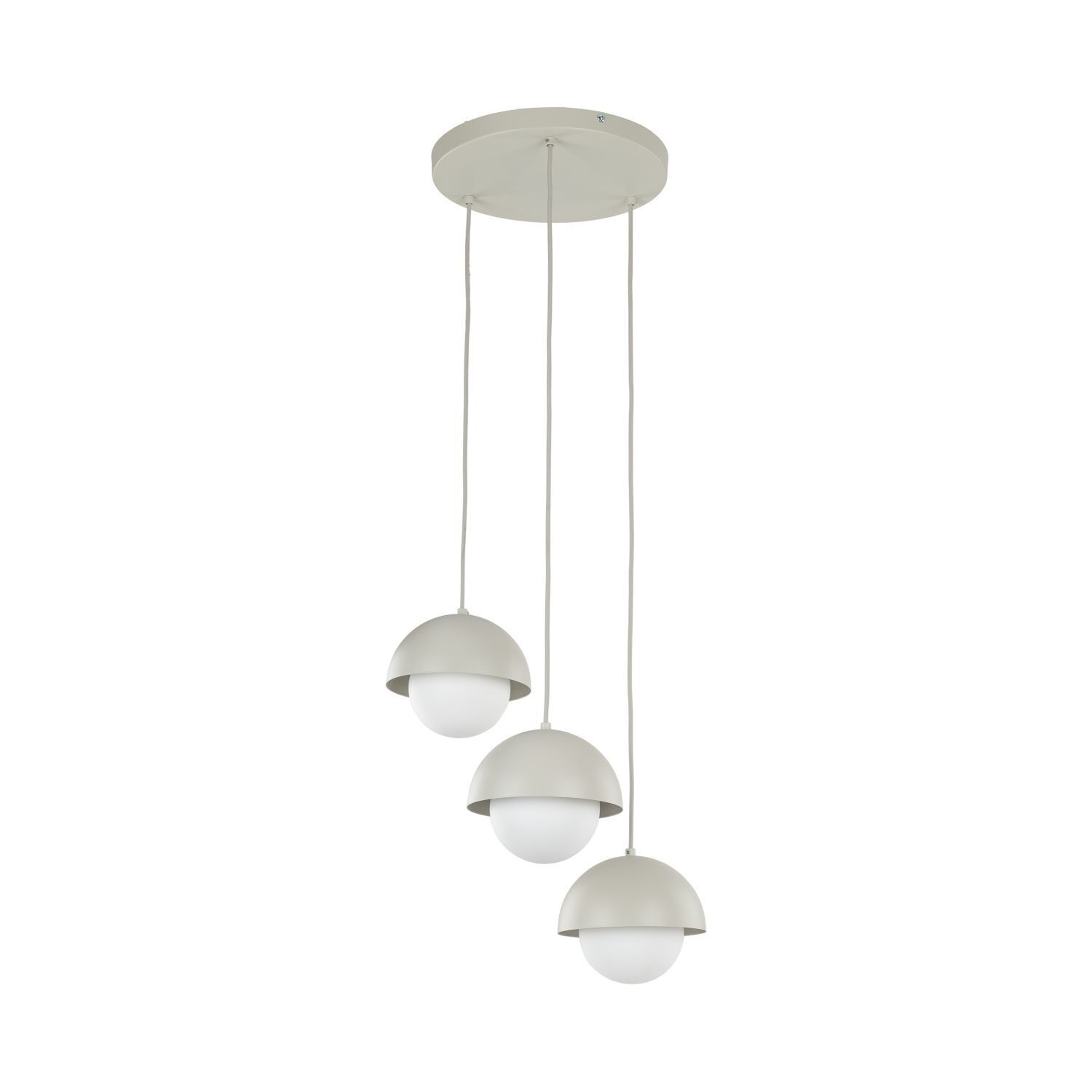 Hängeleuchte 3-flammig Metall Glas G9 Beige Weiß DEVIN