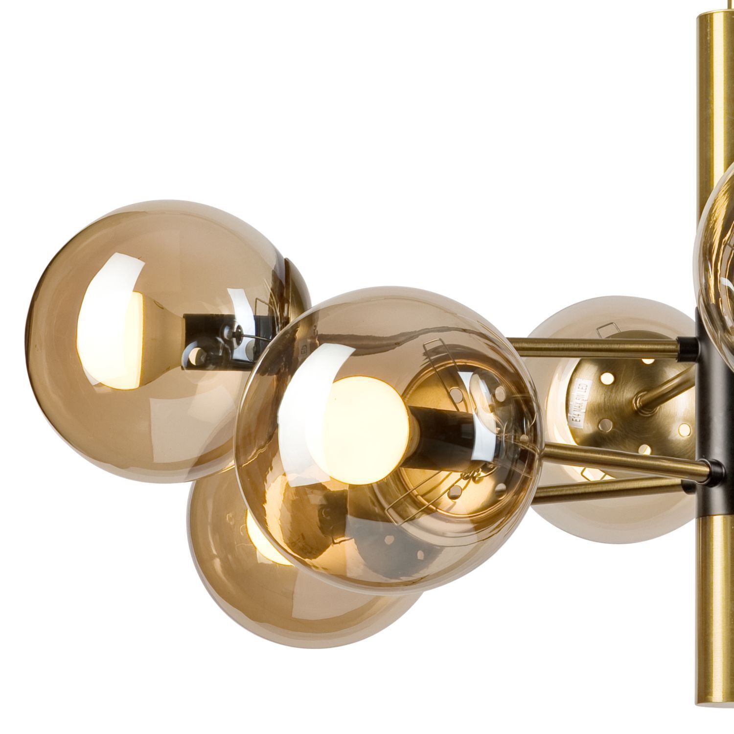 Deckenleuchte G9 Metall Glas 8-flammig B:68 cm in Gold