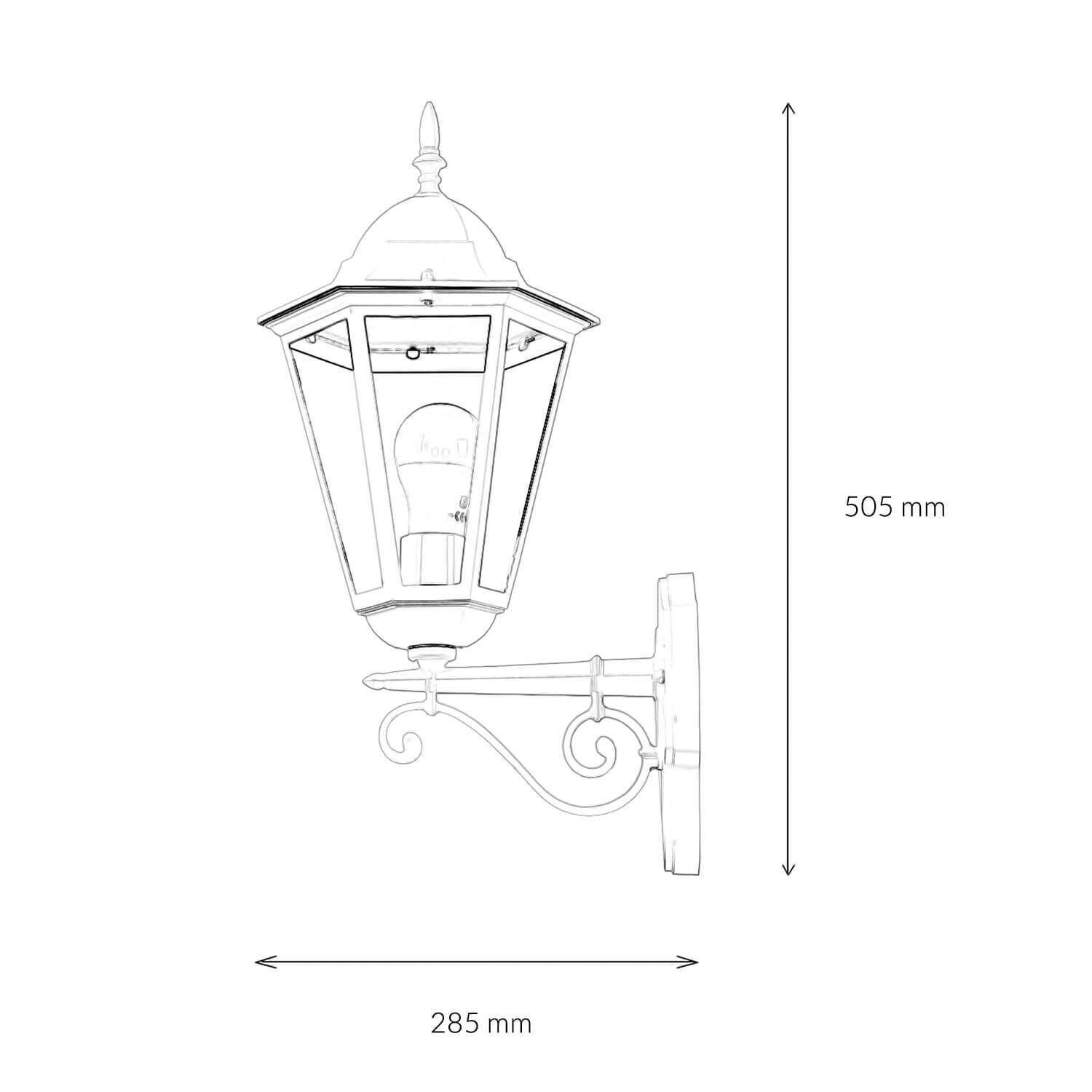 Wandleuchte für Außen Schwarz Kupfer BRISTOL II IP44 E27 Lampe