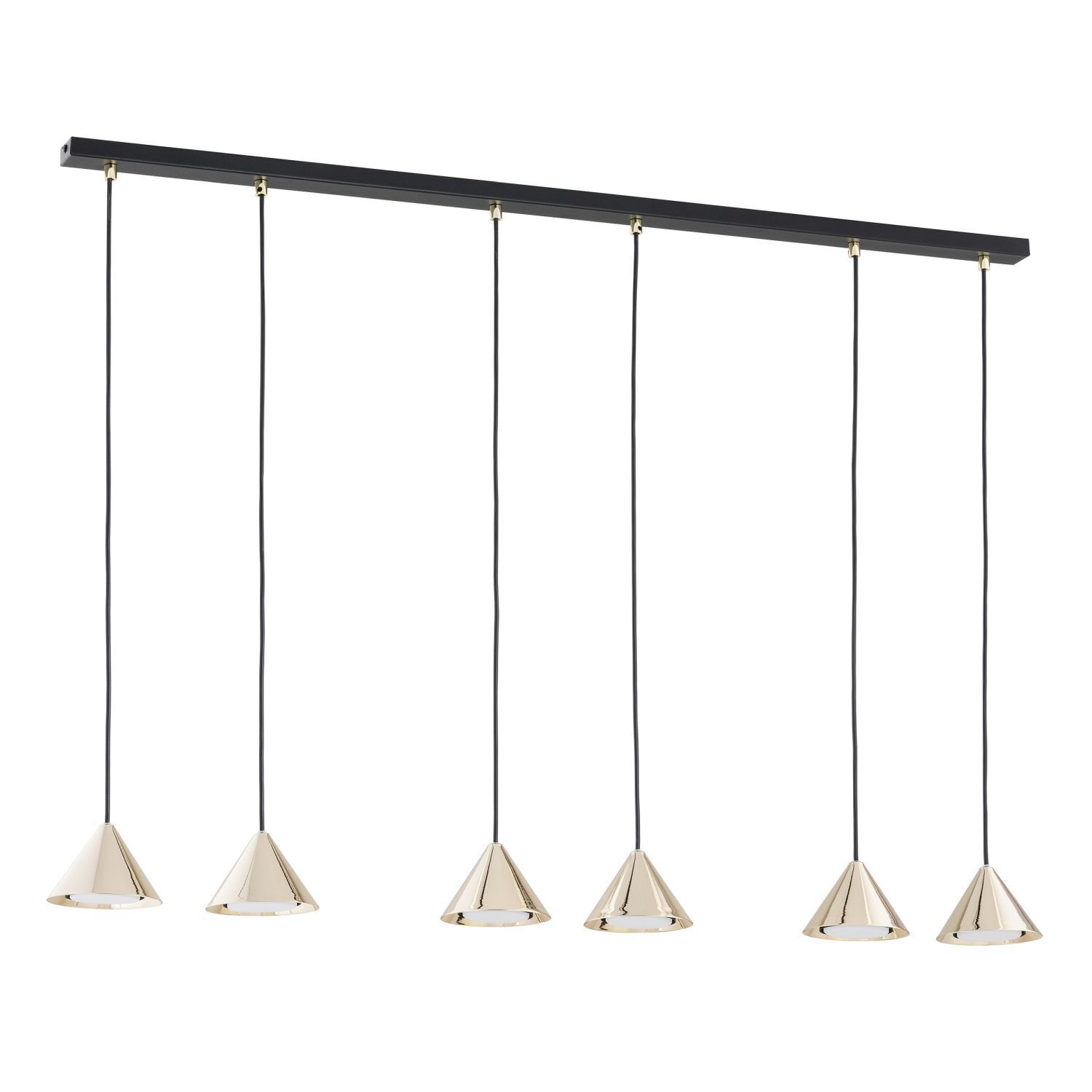 Pendelleuchte Metall B: 116 cm XXL H: max. 100 cm Schwarz Gold