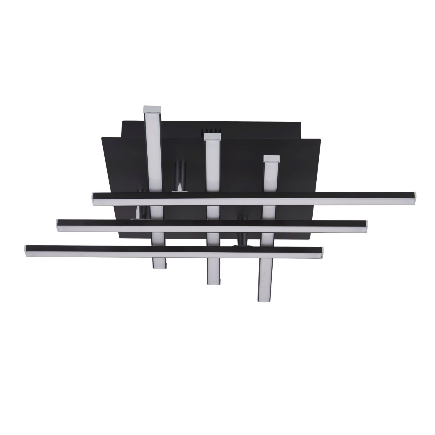 LED Deckenleuchte Metall B: 45,5 cm Schwarz Chrom 3000 K