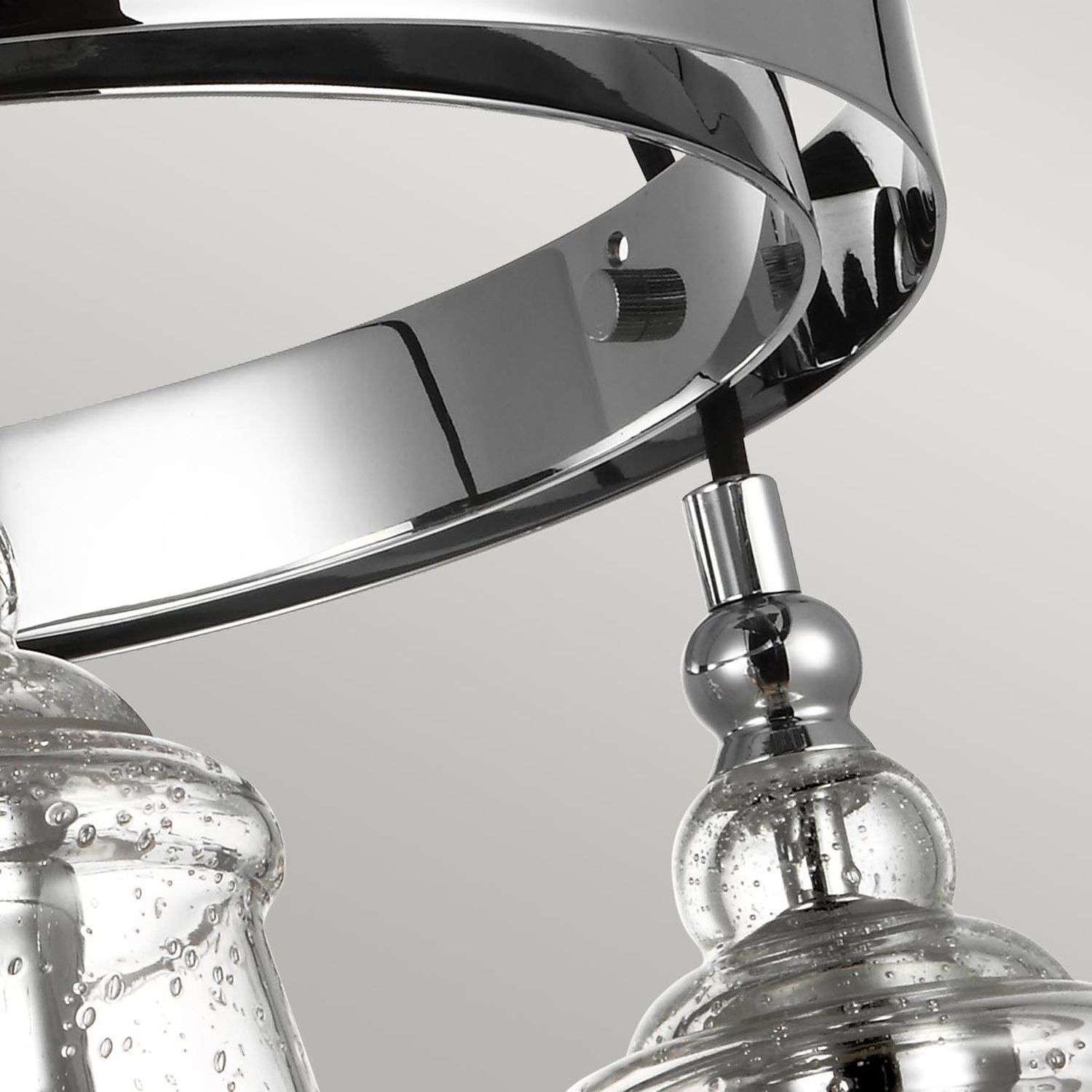 Runde Pendelleuchte Metall Glas Ø 47,9 cm Chrom 3-flammig E27 Lampe