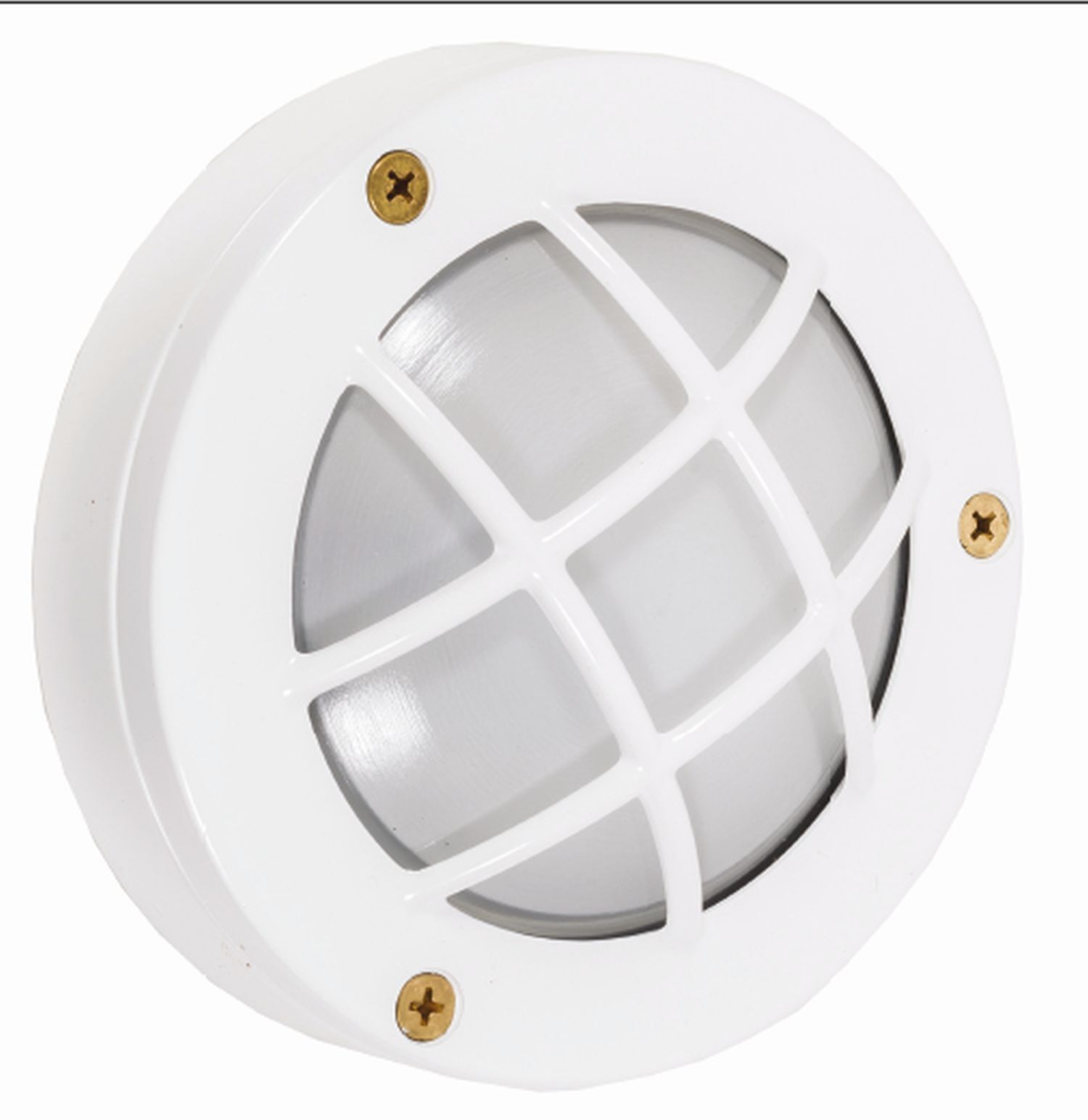 Wandleuchte außen Maritim Messing rund Ø 14 cm IP64 Weiß