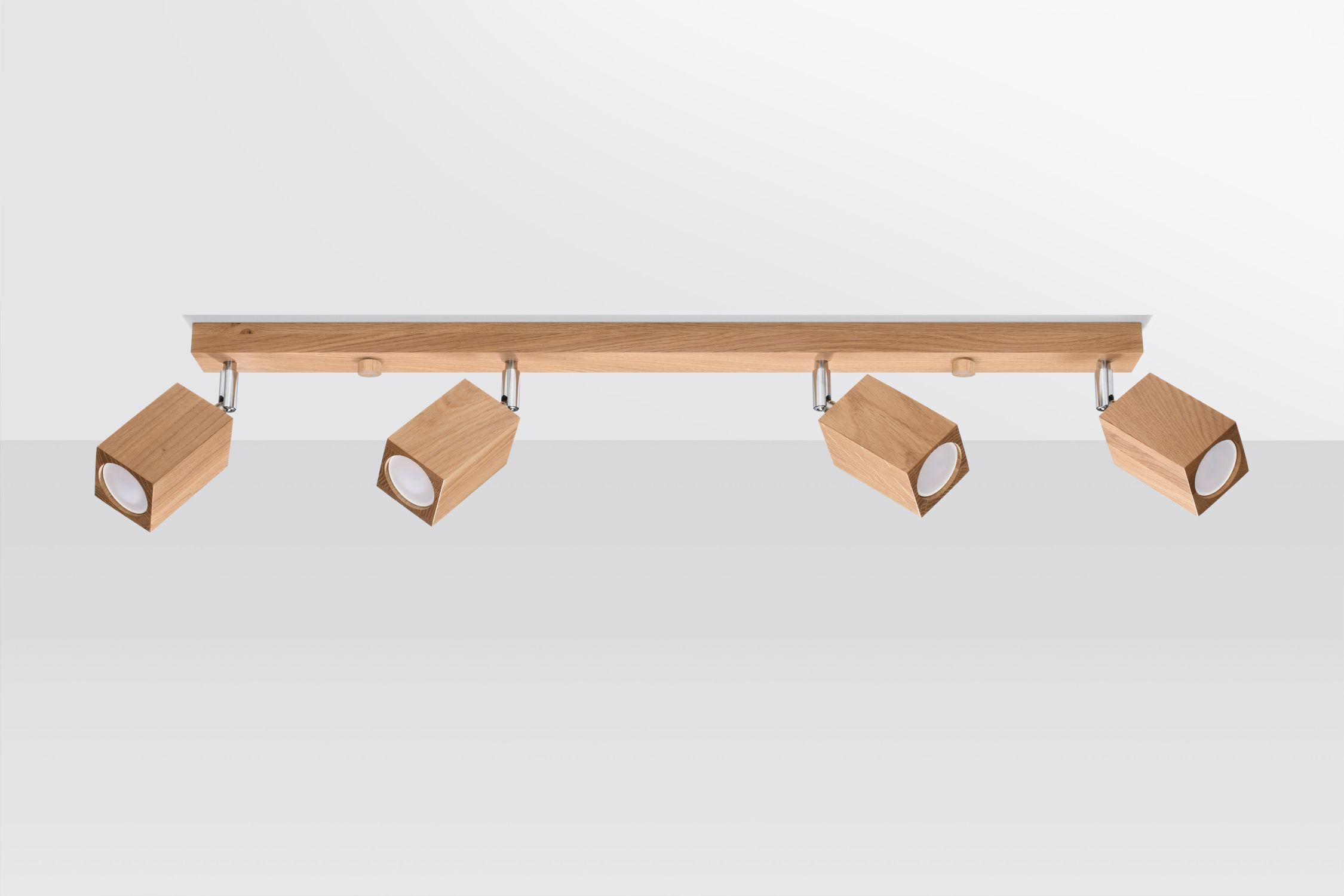 Deckenlampe Holz 4-flammig 80 cm lang wohnlich GU10
