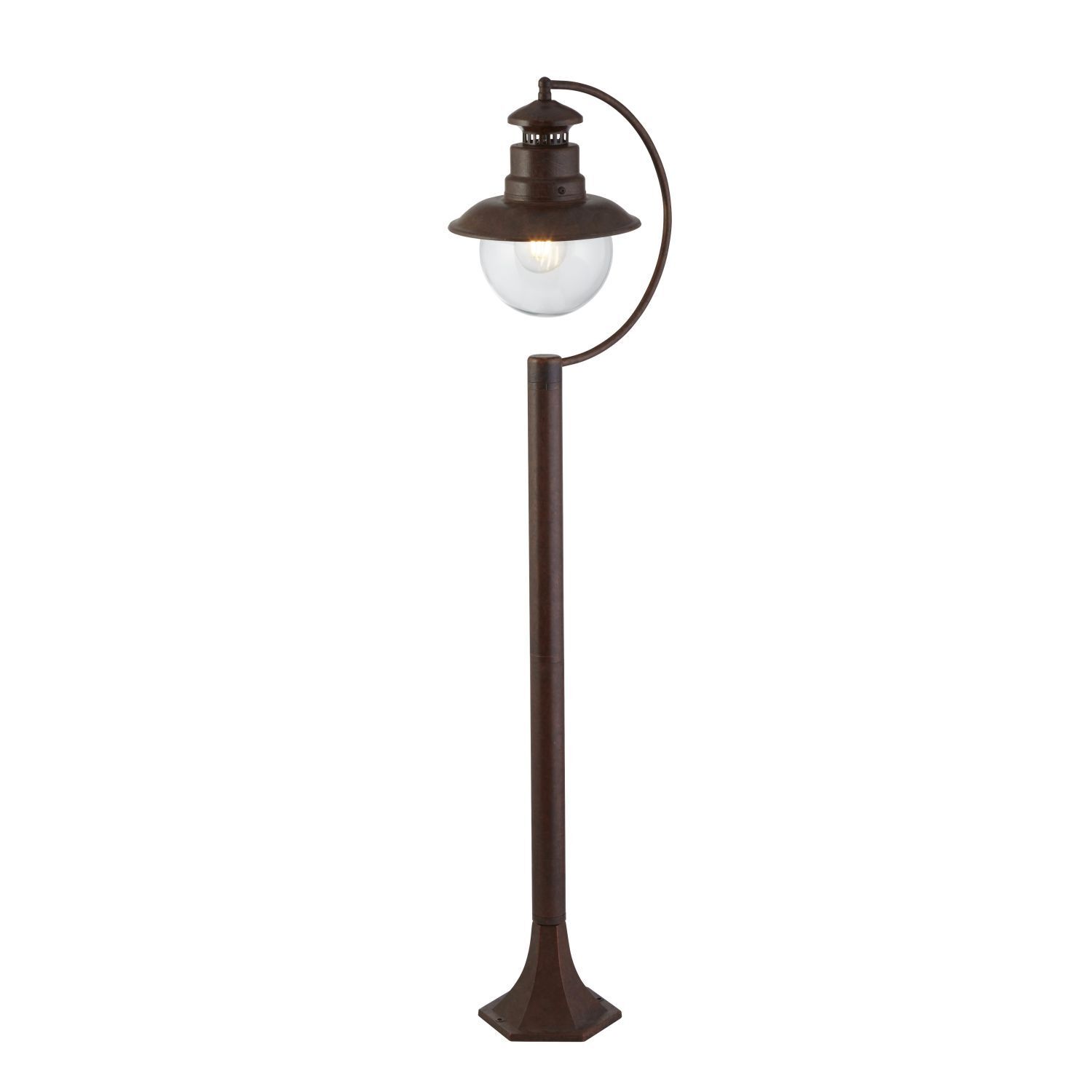 Außenleuchte Garten IP44 E27 110 cm Rostbraun Glas Metall