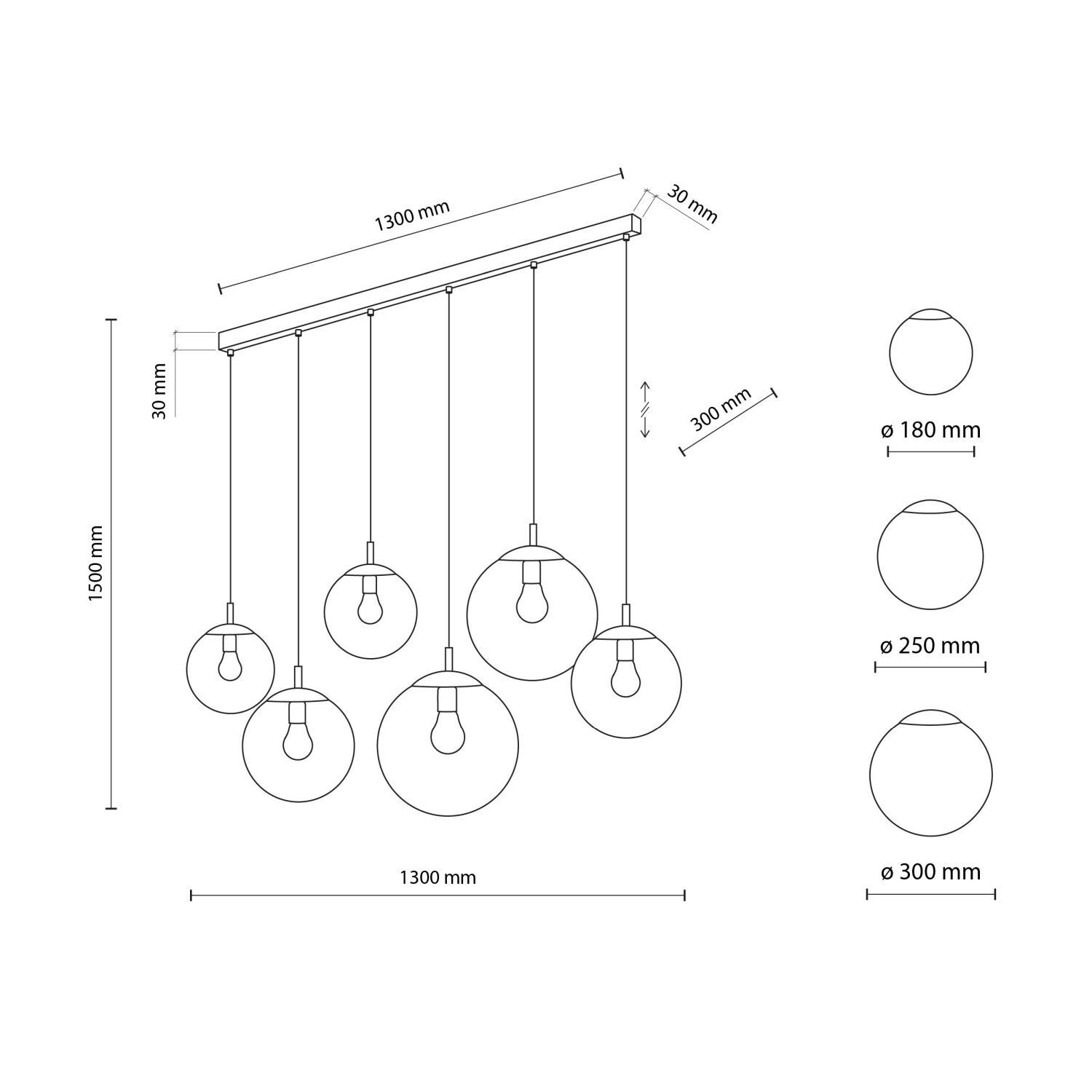 Hängeleuchte Rauchglas 130 cm lang H: max. 1,5 m verstellbar Diagramm, Handlung