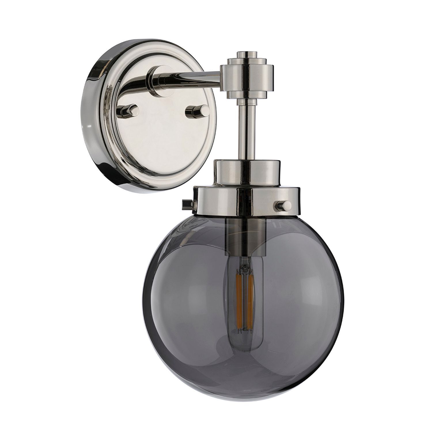 Wandlampe Kugel Schirm Grau Nickel E14 Retro Design