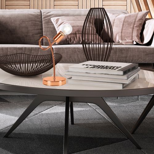 Metall Tischlampe in Kupfer Modern H:32cm Lampe