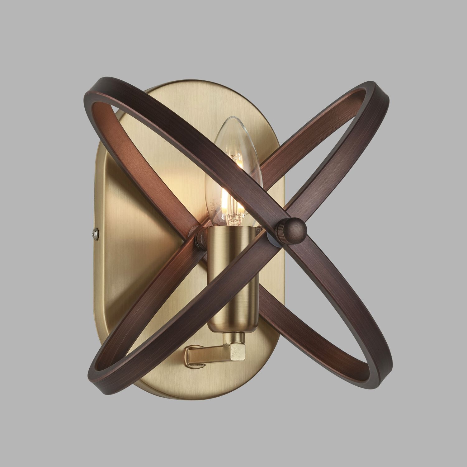 Wandlampe Rustikal B: 23 cm klein Metall in Bronze Braun