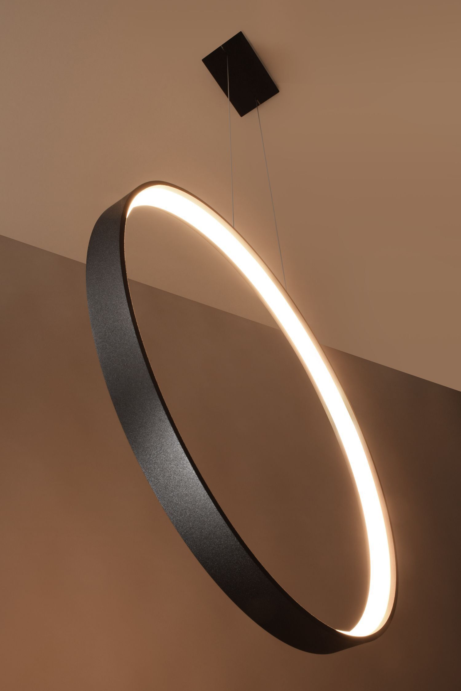LED Hängeleuchte Schwarz Ø 55 cm 3000 K Modern Ring