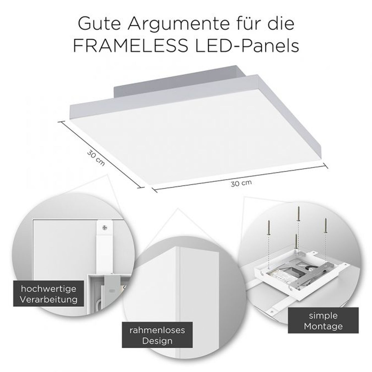Dimmbare LED Deckenleuchte Fernbedienung Weiß Memory