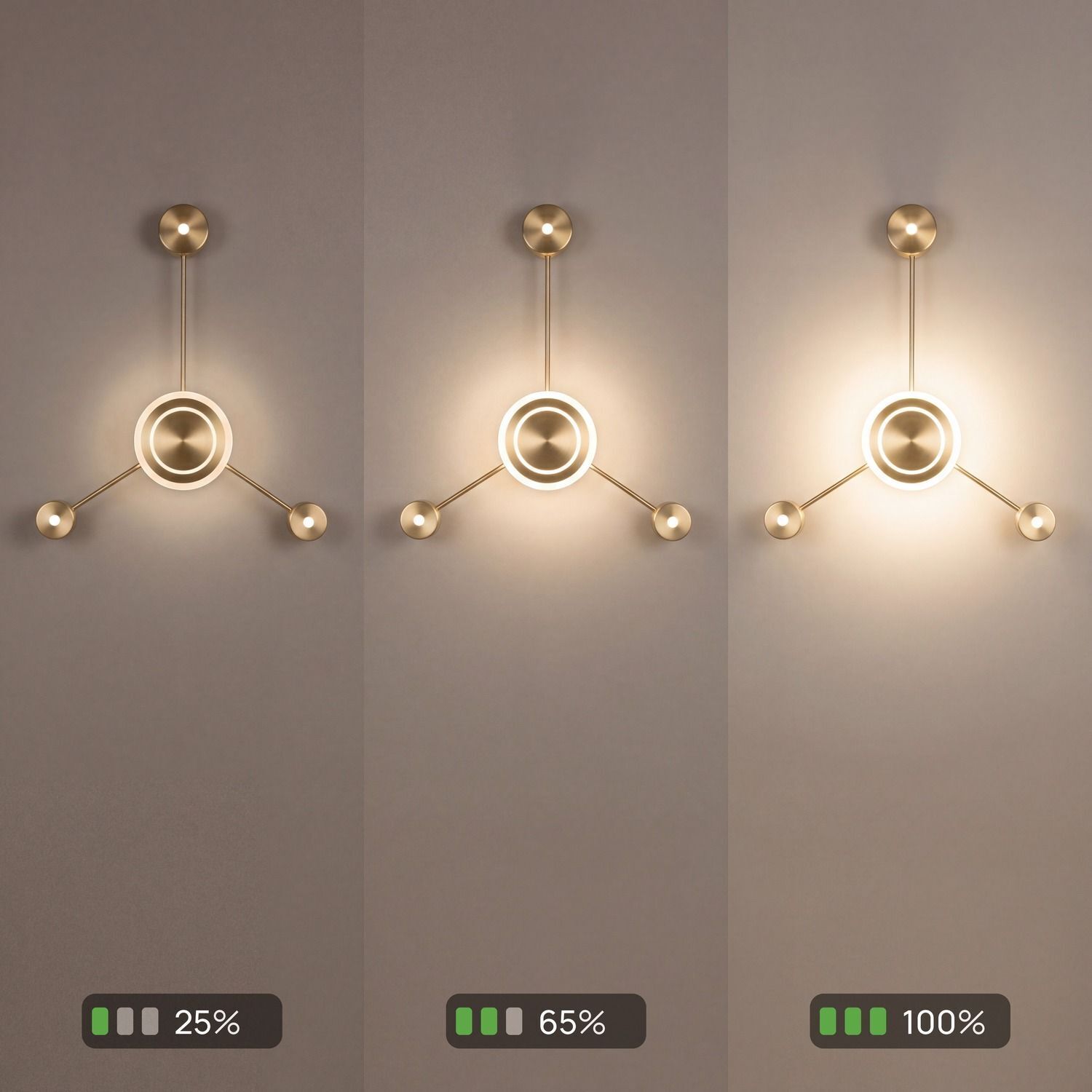 Wandlampe, Pendelarm, Ringlicht, neutrale Farbe, Glasmetall