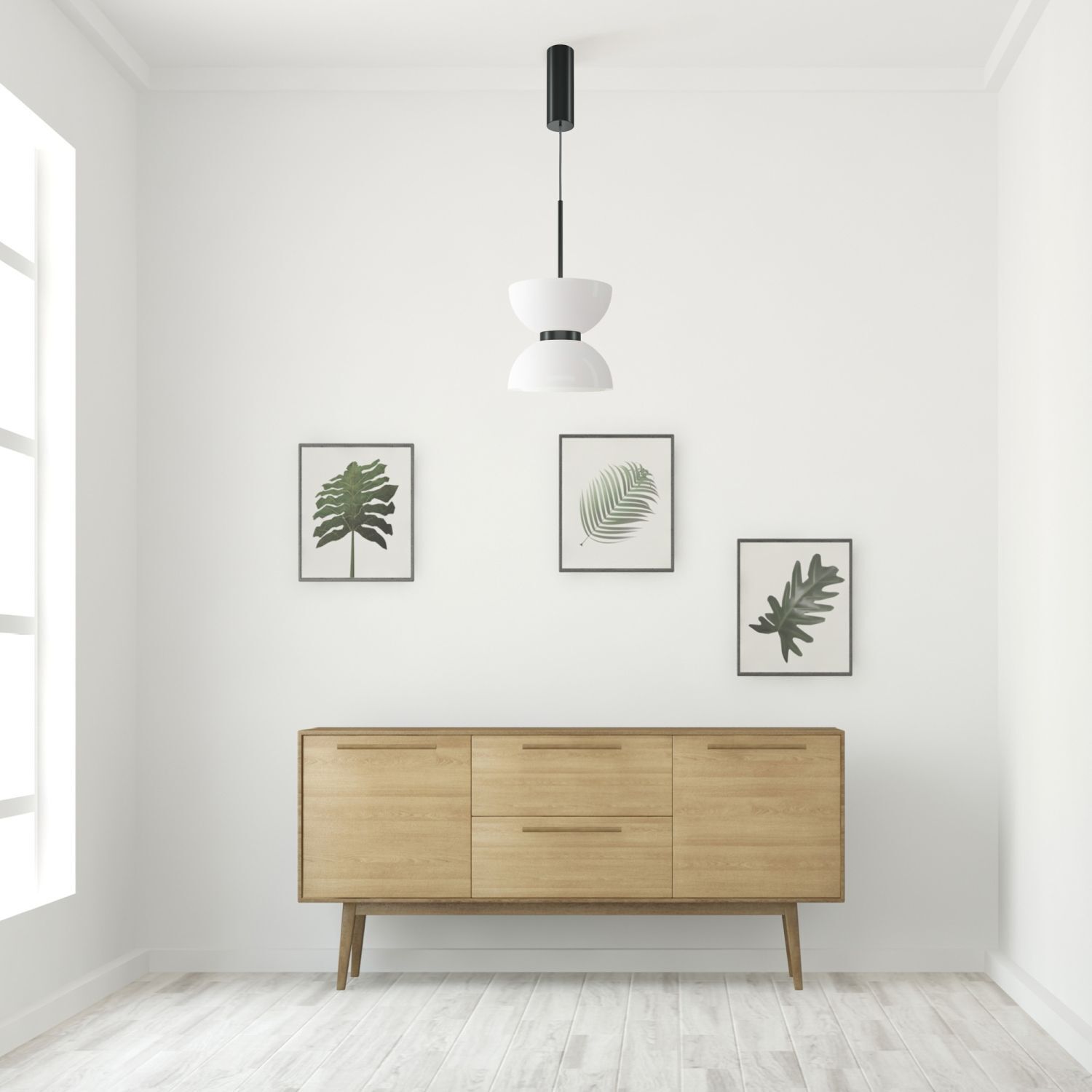 Pendelleuchte Metall Glas LED Ø 22 cm H: max. 350 cm