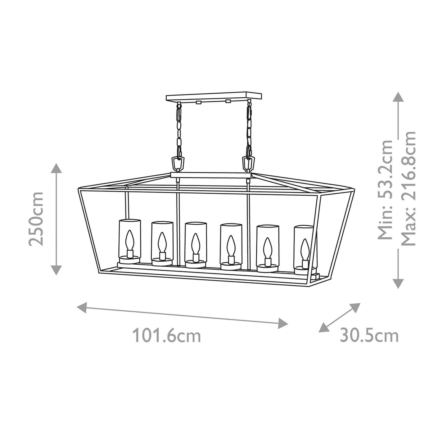 Pendelleuchte außen 101,6 cm lang E14 IP44 Schwarz Vintage Diagramm, Handlung