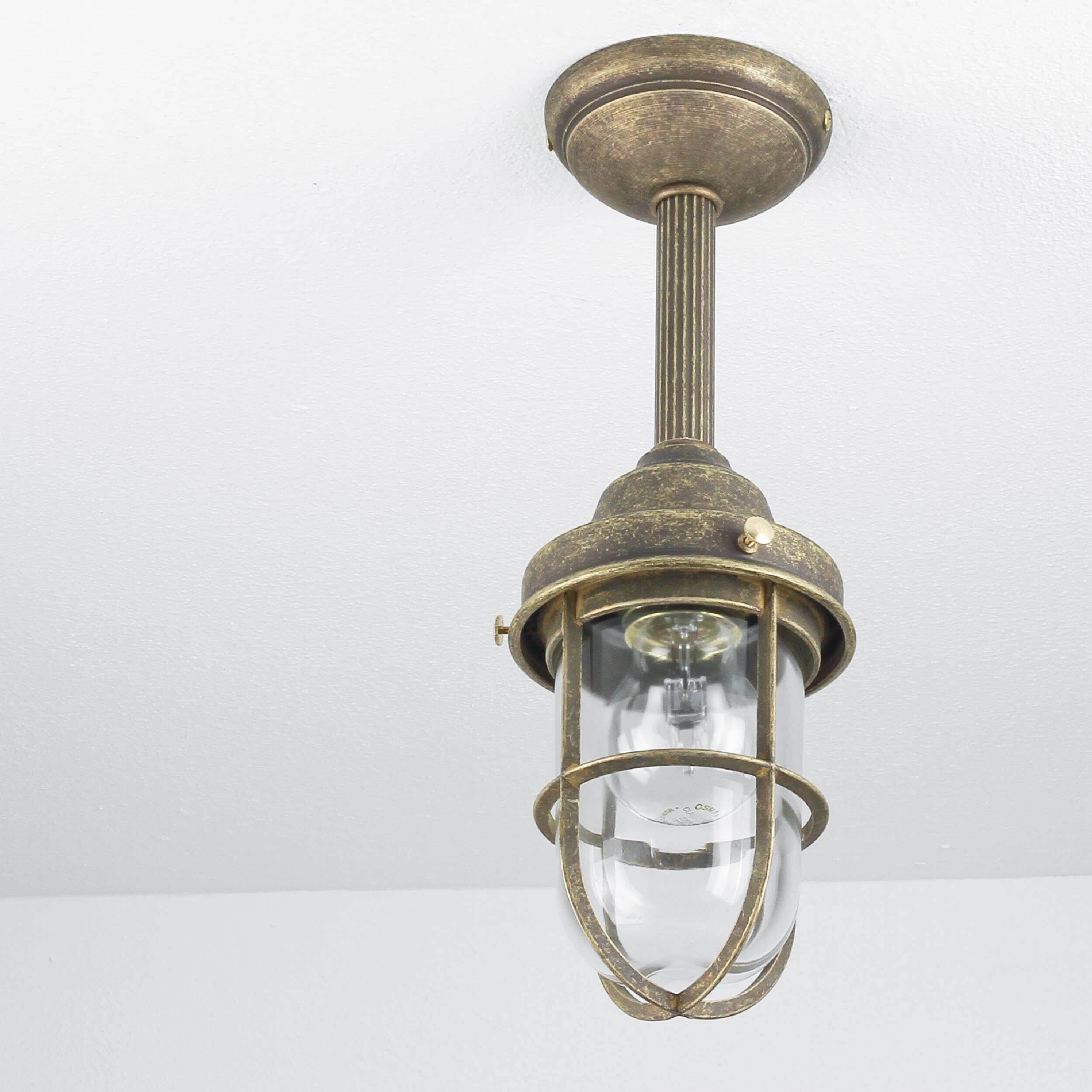 Deckenlampe Außen Maritim Echt-Messing Leuchte, Deckenleuchte, Lampe
