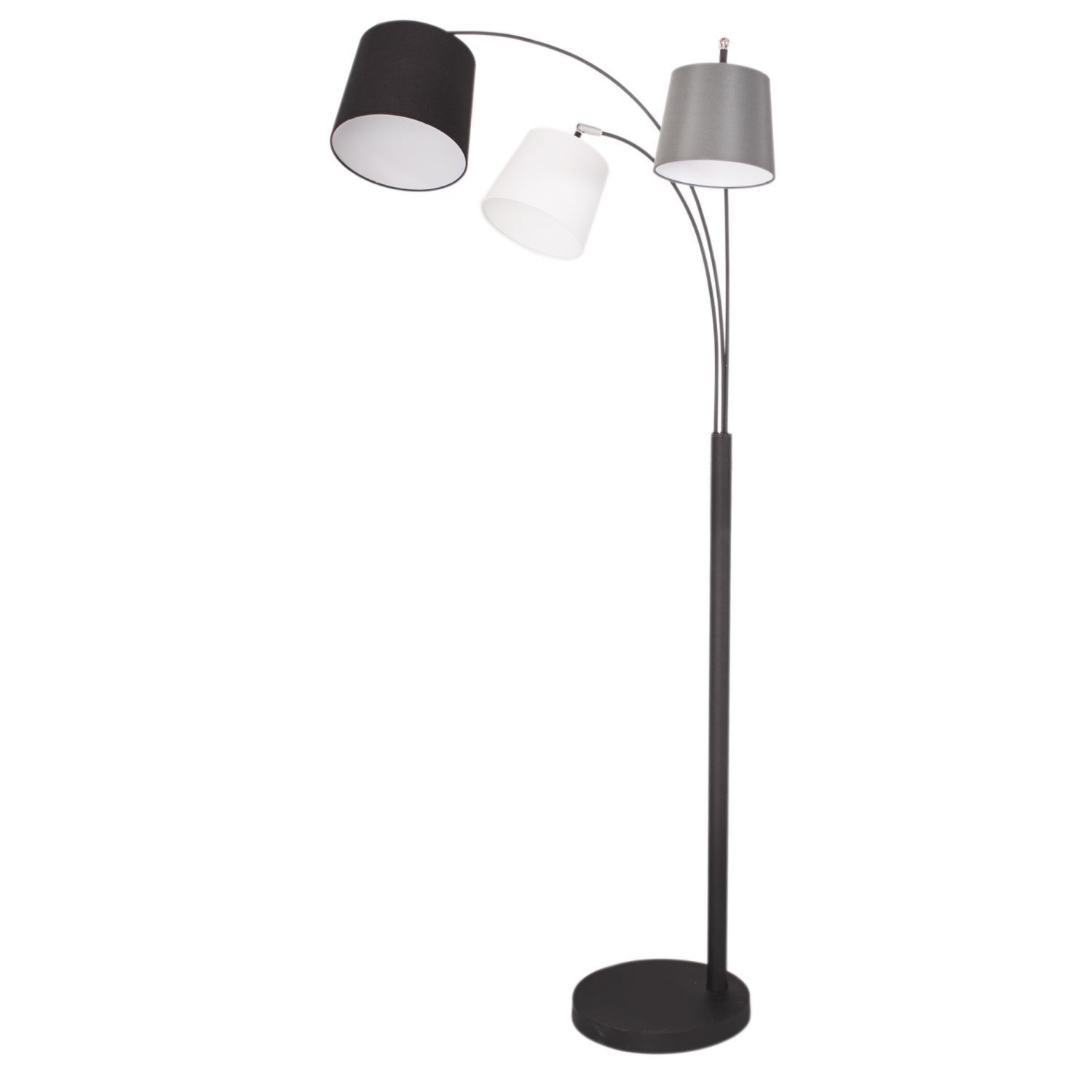 Stehleuchte gebogen 175 cm hoch Stoff Metall E14 verstellbar Lampe, Lampenschirm