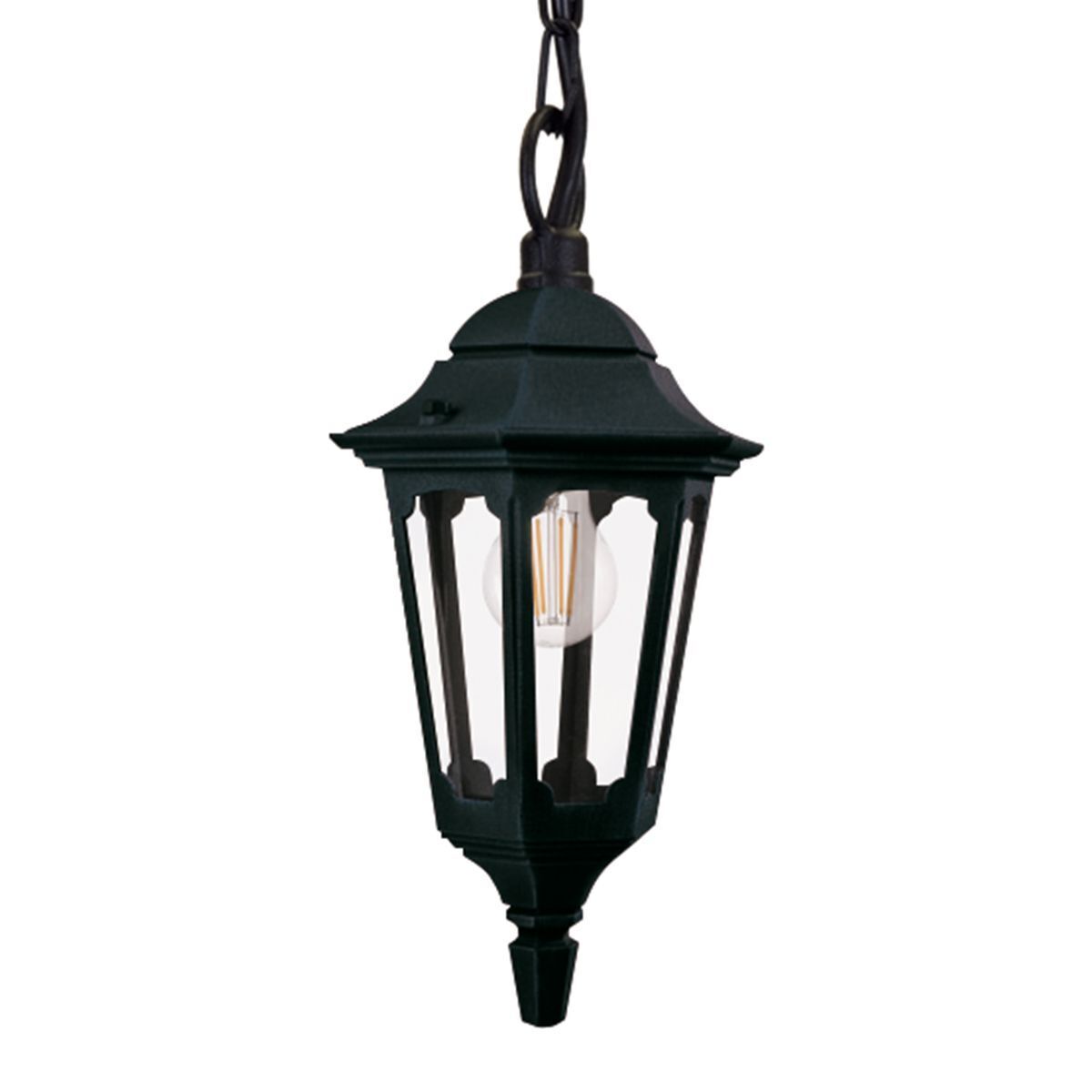 Außenlampe Schwarz IP44 E27 Glas Aluminium Rustikal