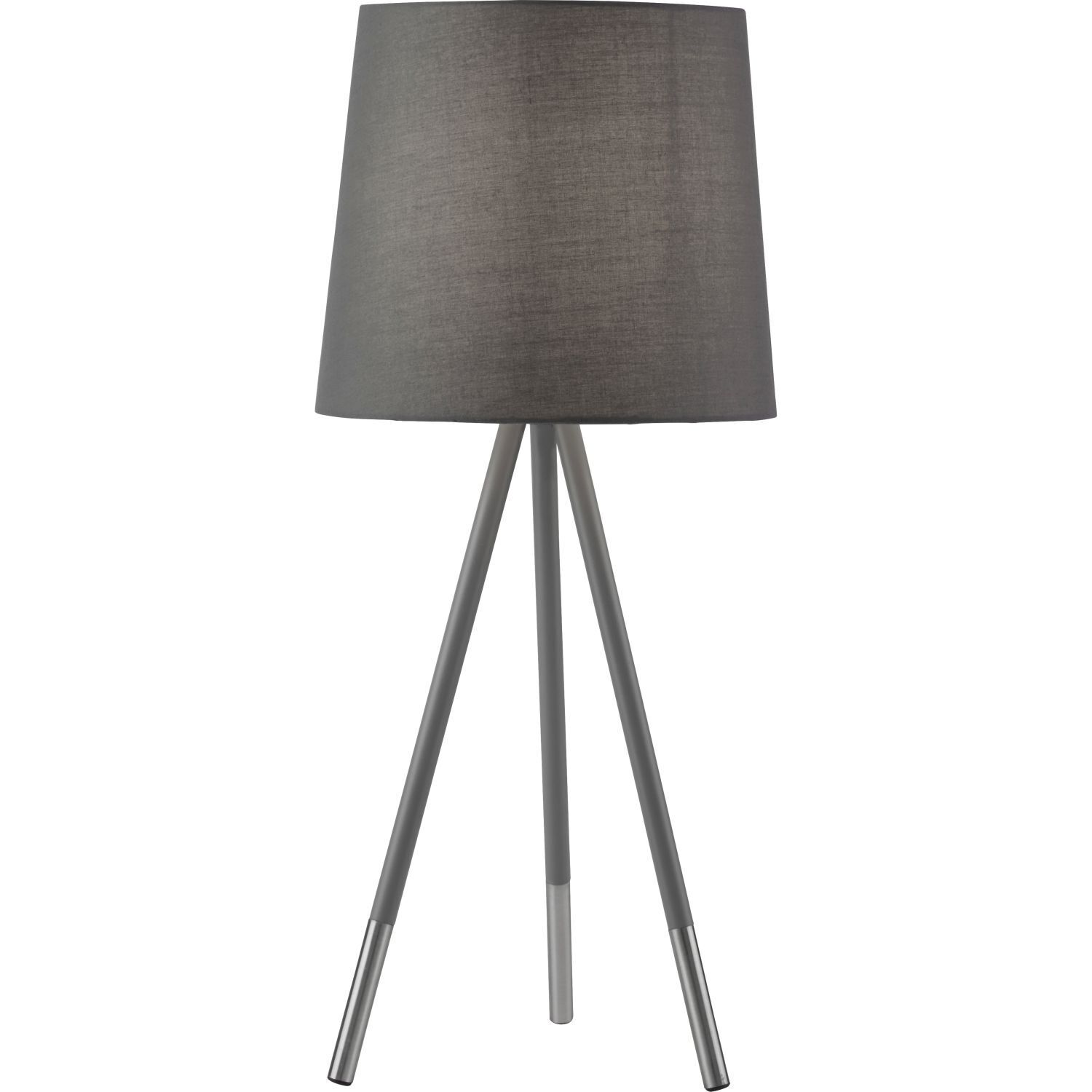 Dreibein Nachttischlampe E14 54 cm in Silber matt Grau