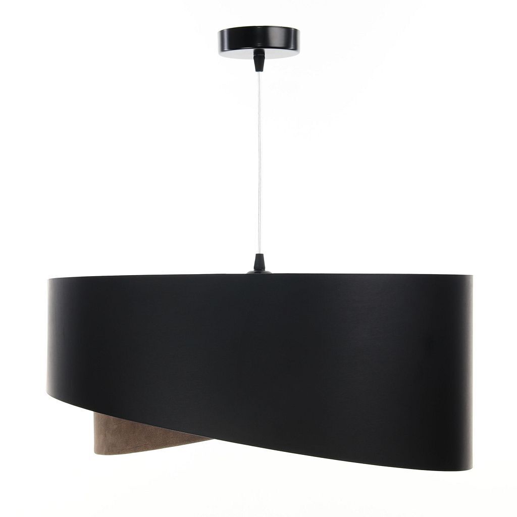 Hängelampe Schwarz Braun Gold E27 rund D: 50 cm Latex