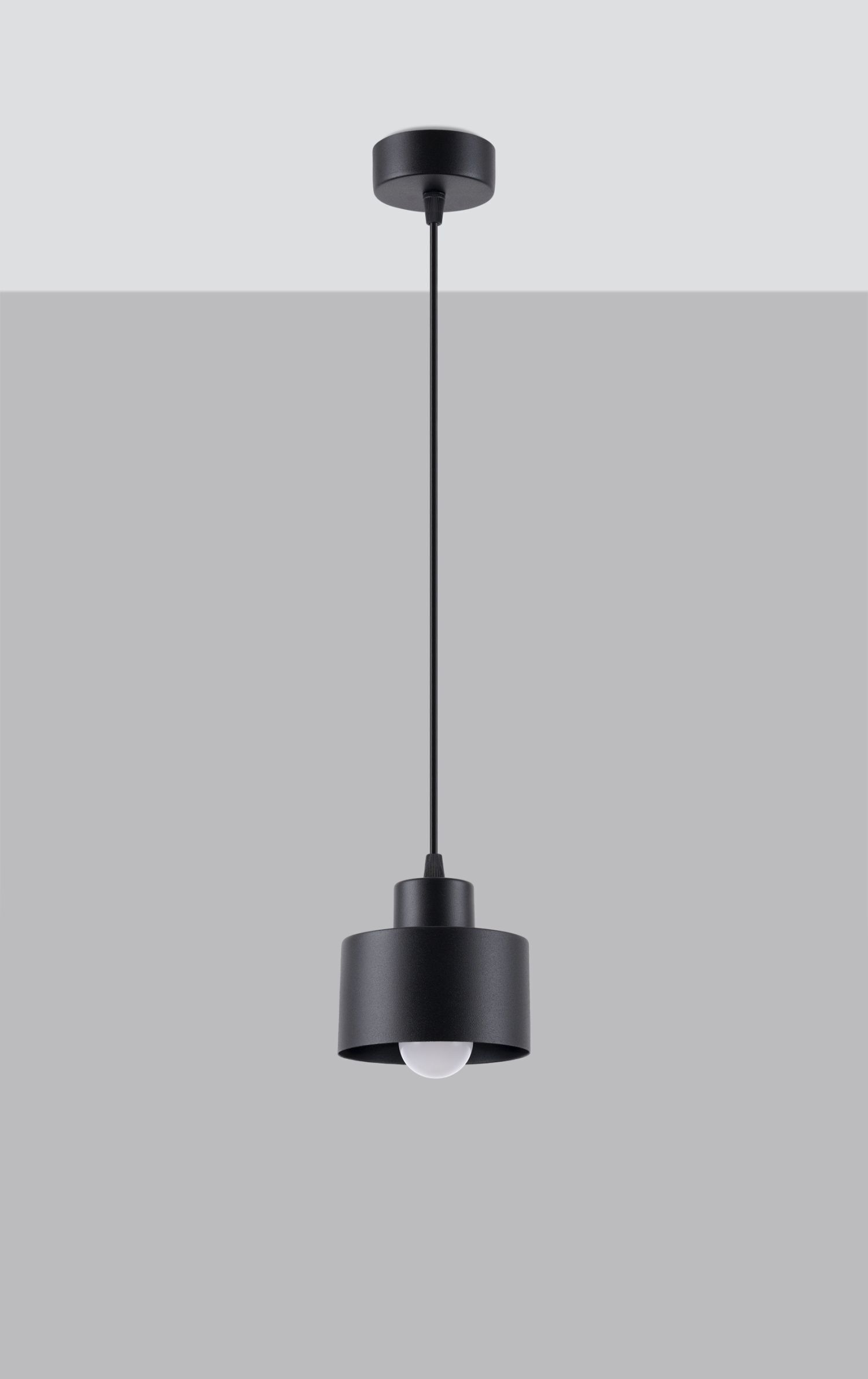 Hängelampe Schwarz Ø 12 cm klein Metall Retro E27