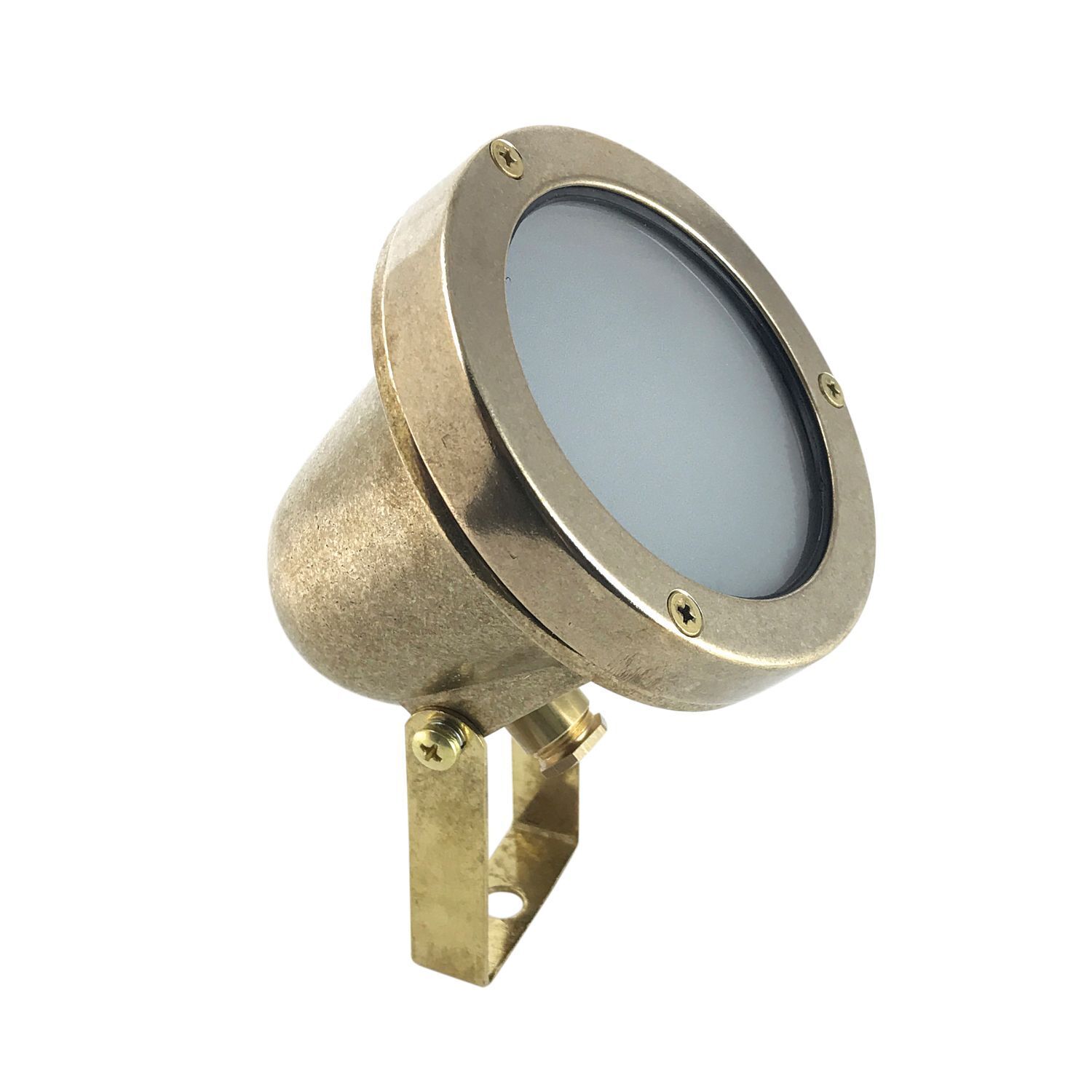 Gartenstrahler Boden Echt-Messing Glas 10 cm hoch IP64 GU10