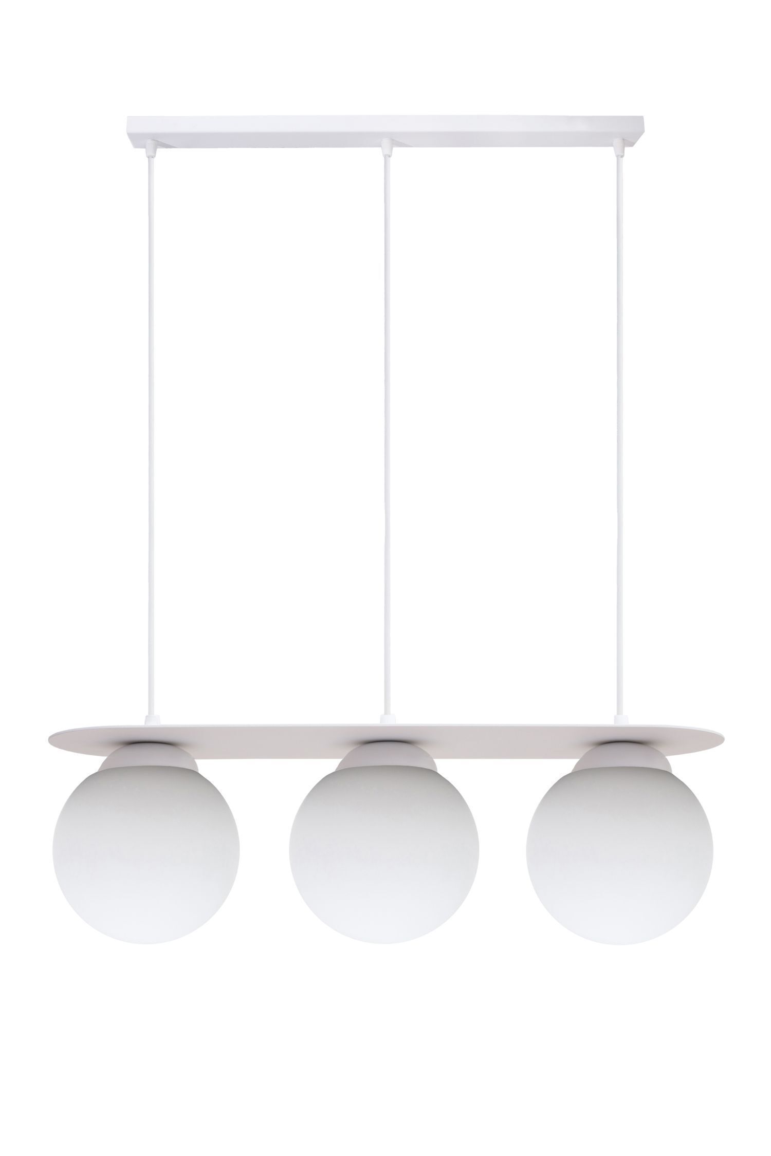 Hängelampe 3-flammig Glaskugeln Weiß 50 cm E27 blendarm