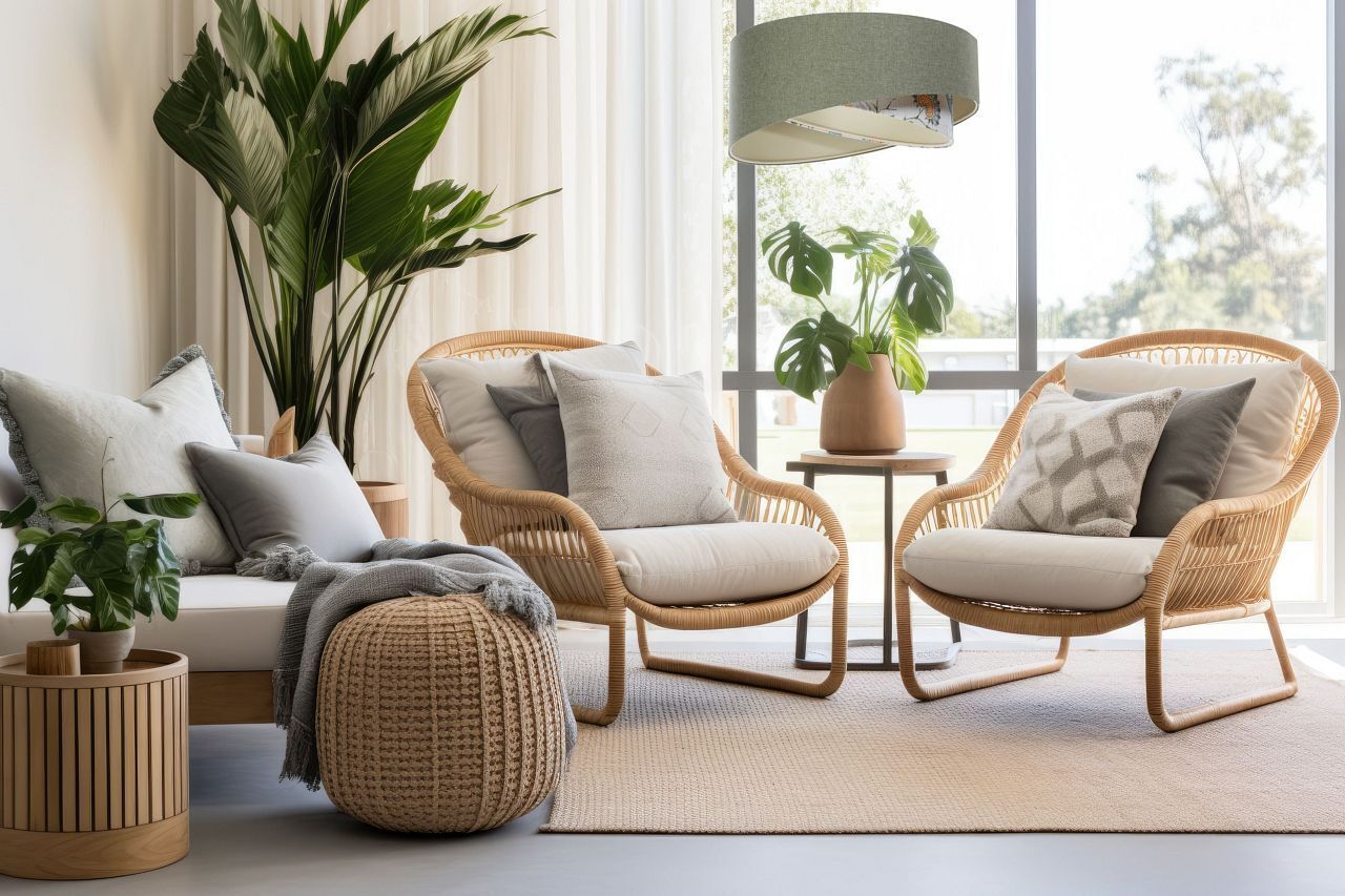 Hängeleuchte Grün Weiß Floral E27 rund D: 60 cm Stoffschirm