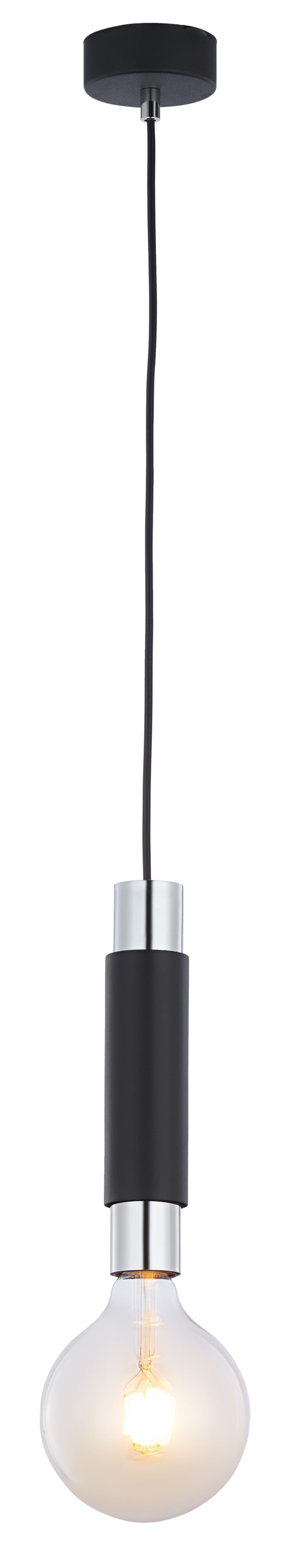 Moderne Hängelampe Metall in Schwarz Chrom E27