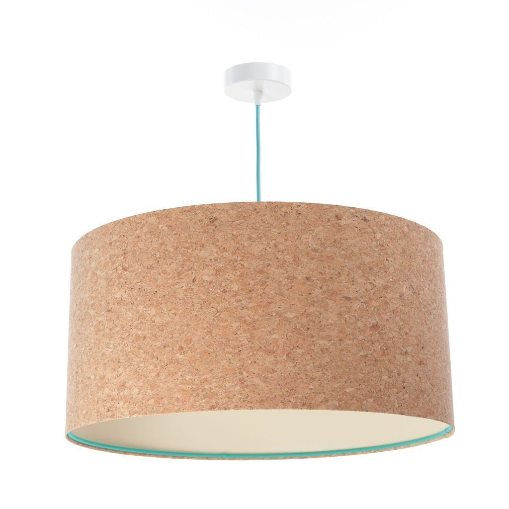 Pendelleuchte E27 Ø 50 cm rund Kork Lampenschirm Lampe, Deckenleuchte