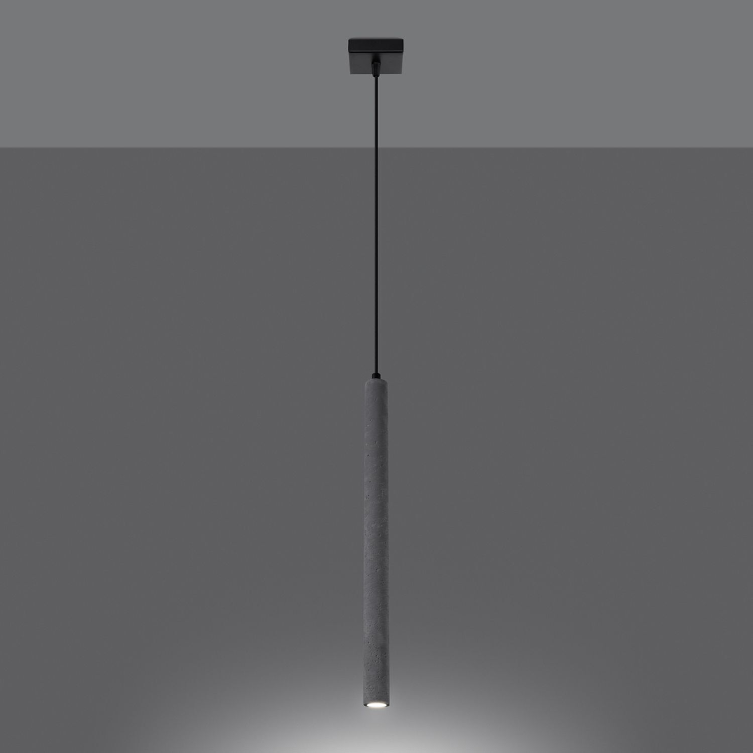 Runde Hängelampe Beton Grau G9 Ø3,5 cm akzentuiert pendant light, hängendes Licht, betonoptik, zylindrische shade, minimalistisch