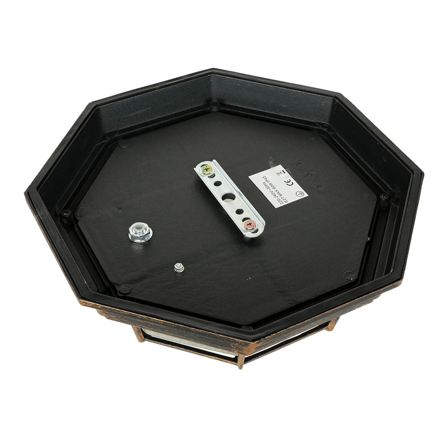 Licht-Erlebnisse Deckenleuchte MILANO – IP44, Schwarz, Aluminium & Glas, Für Garten & Terrasse