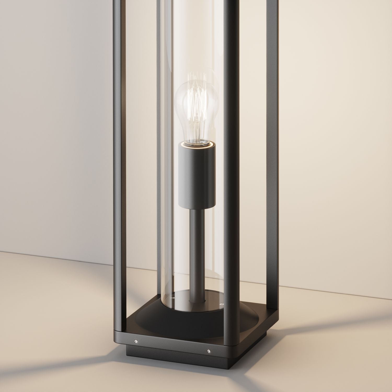 Pollerleuchte Aluminium 50 cm hoch IP54 Graphit E27 Lampe